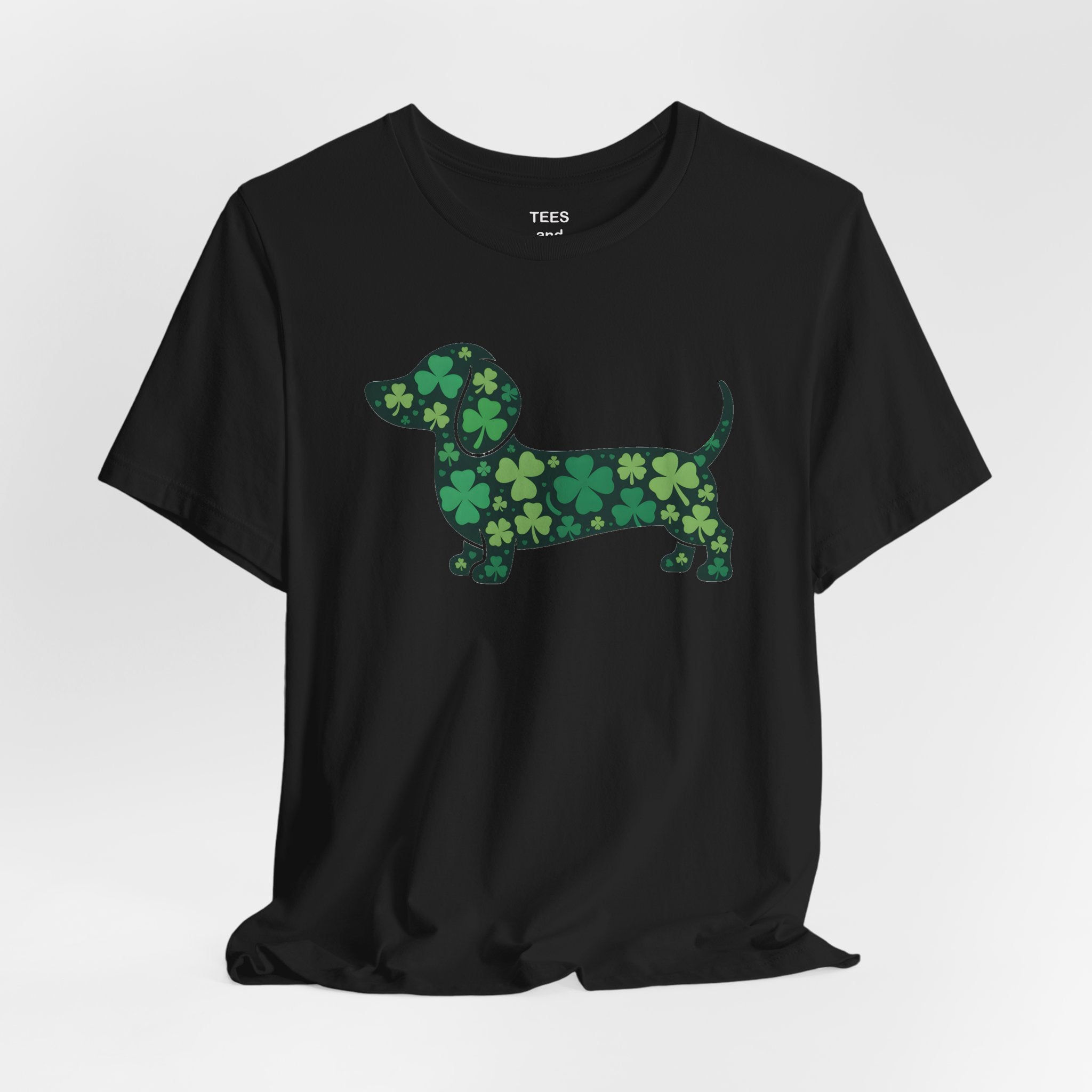 Shamrock Dachshund Puppy Tee | St. Patrick's Day Clover Dog Shirt