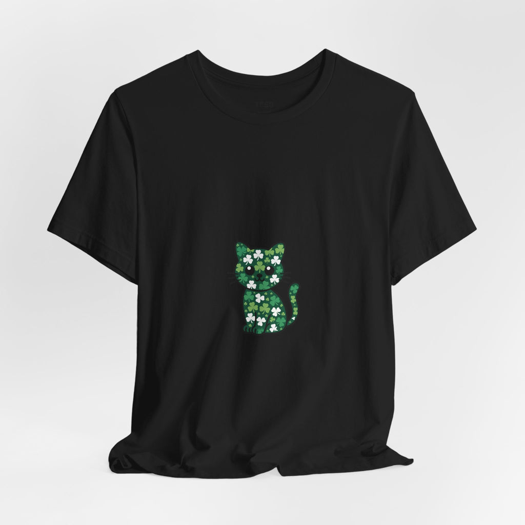 St Patricks Day Cat Shirt Shamrock Kitty Lucky Irish Cat Lover Tee