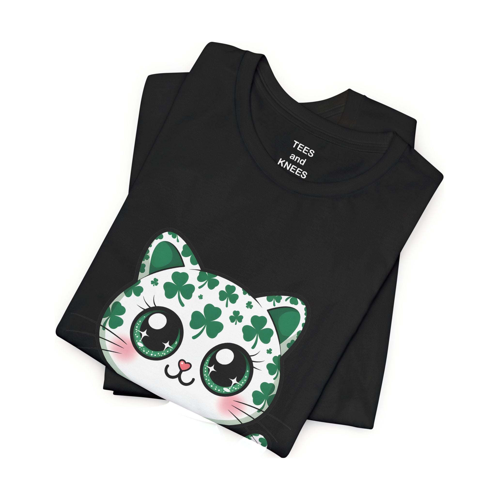 Lucky Cat St Patrick's Day Shirt | Shamrock Kitty Tee