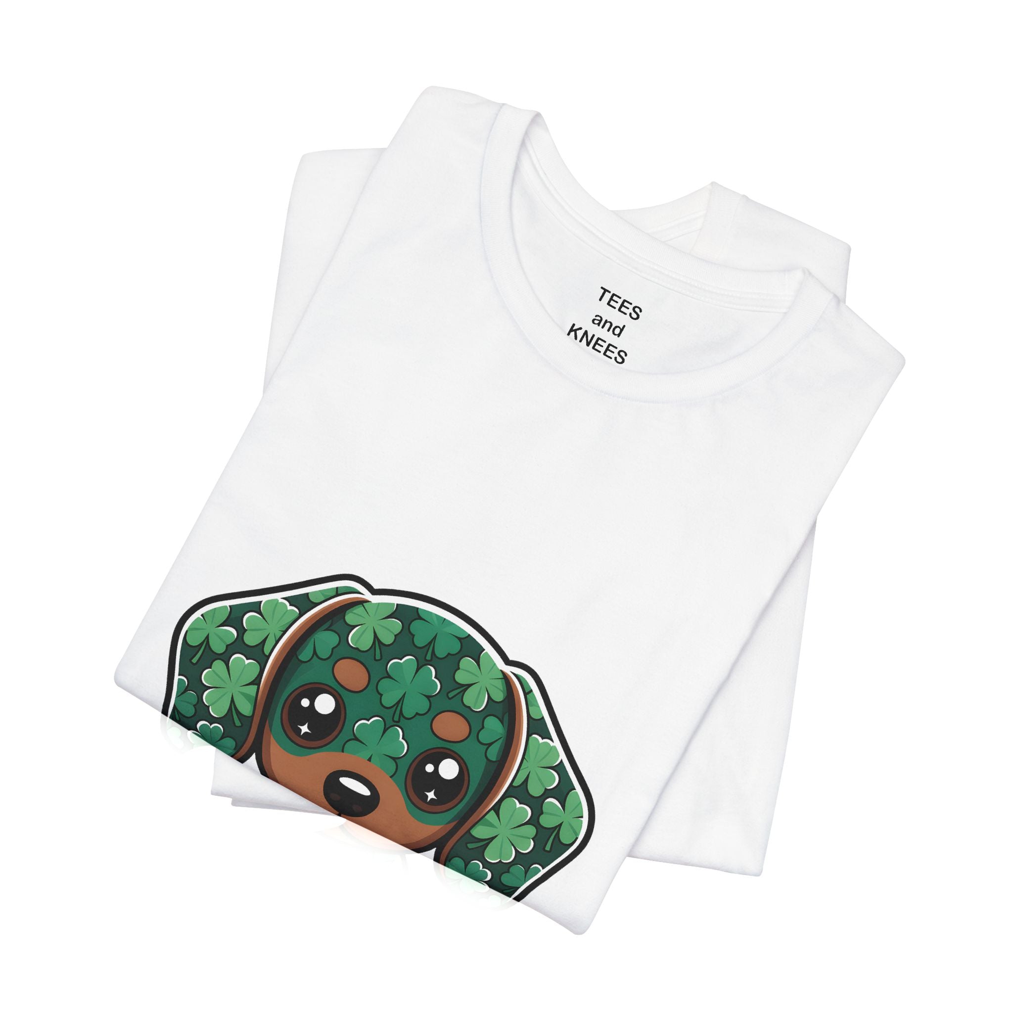 Shamrock Dachshund Puppy Tee | St. Patrick's Day Clover Dog Shirt