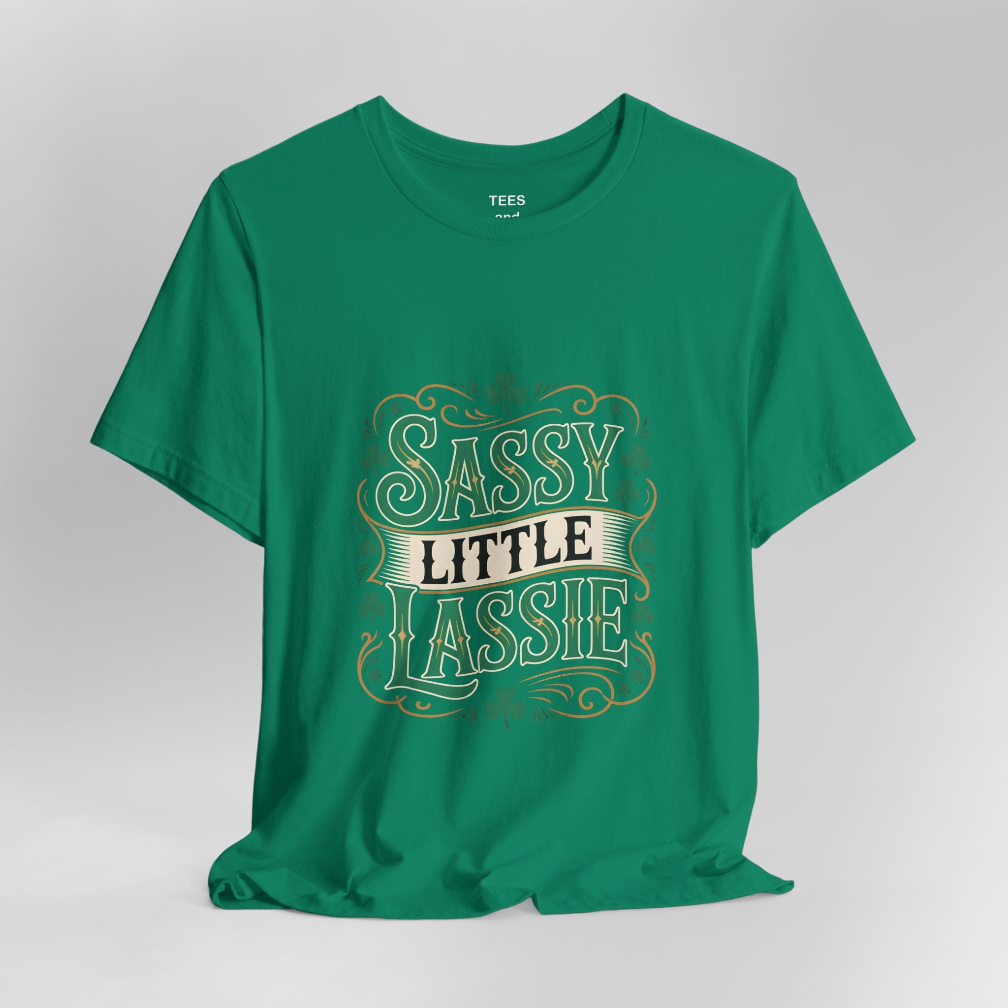 Sassy Little Lassie Tee | St. Patrick's Day shamrock typography