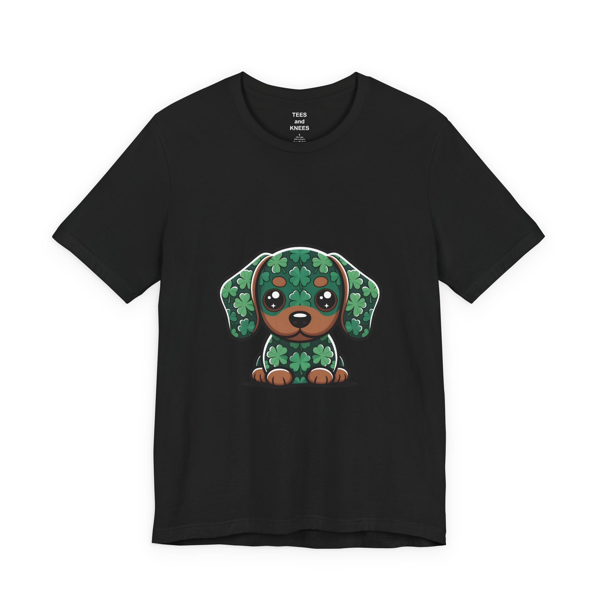 Shamrock Dachshund Puppy Tee | St. Patrick's Day Clover Dog Shirt