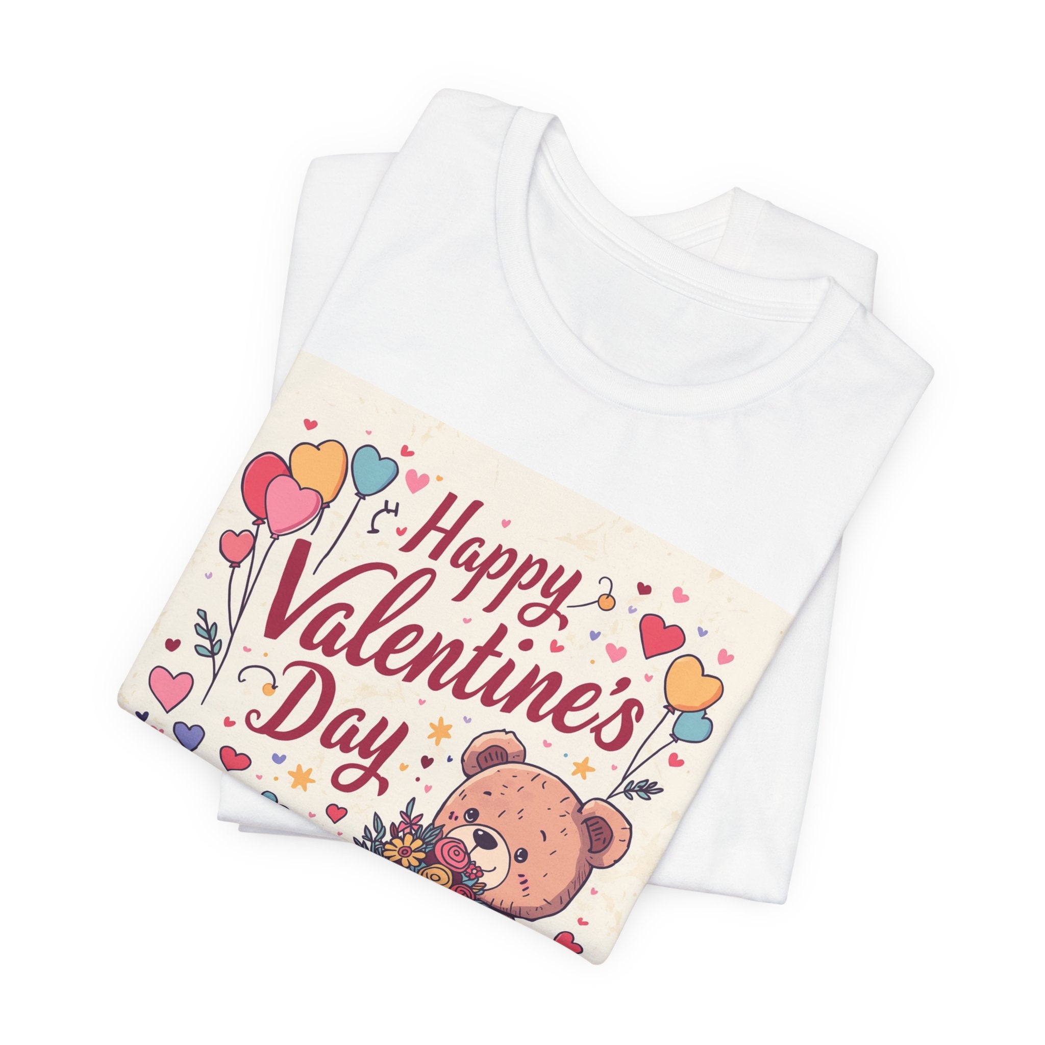 Valentine's Day Teddy Bear Tee - Happy Valentine's Day Graphic Shirt