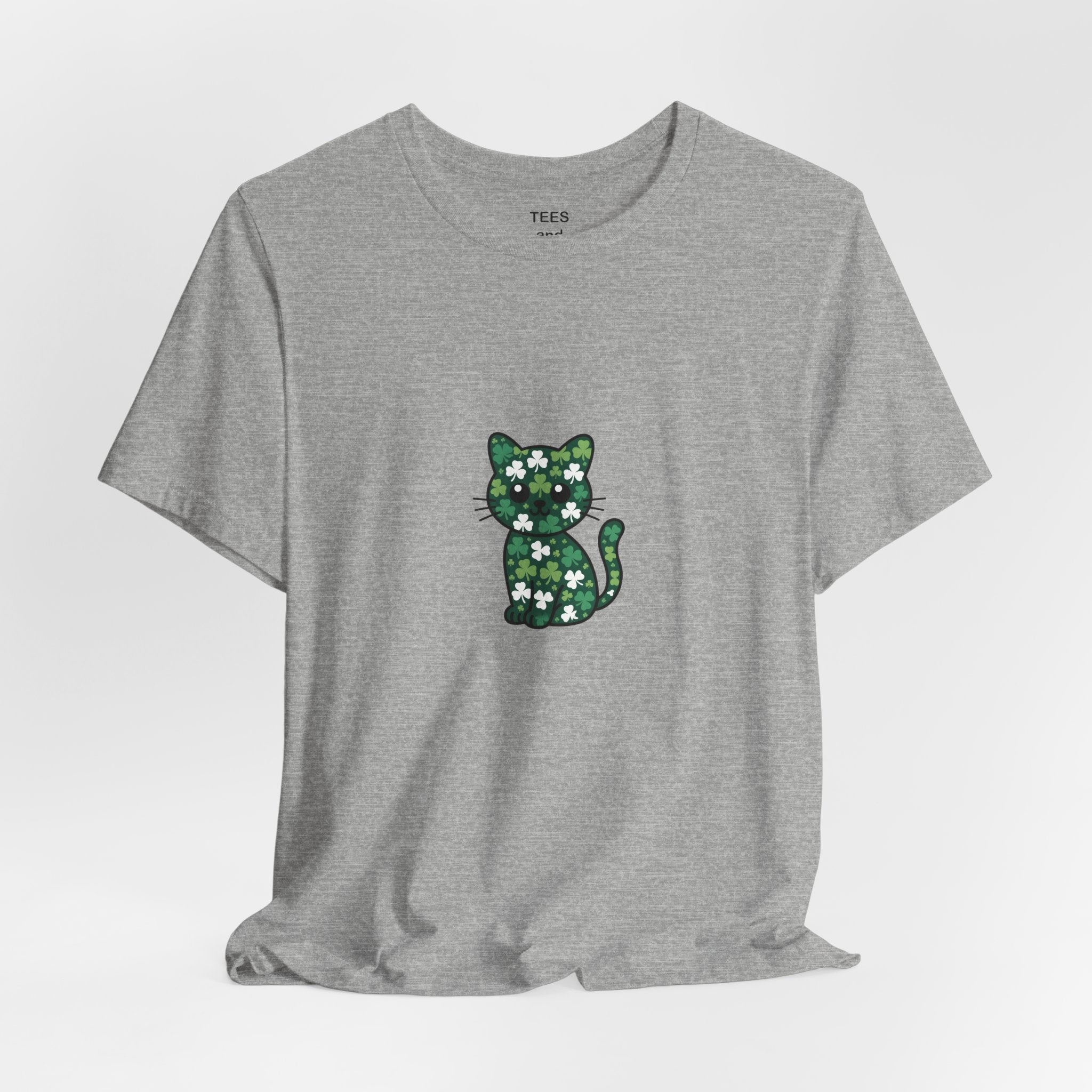 St Patricks Day Cat Shirt Shamrock Kitty Lucky Irish Cat Lover Tee