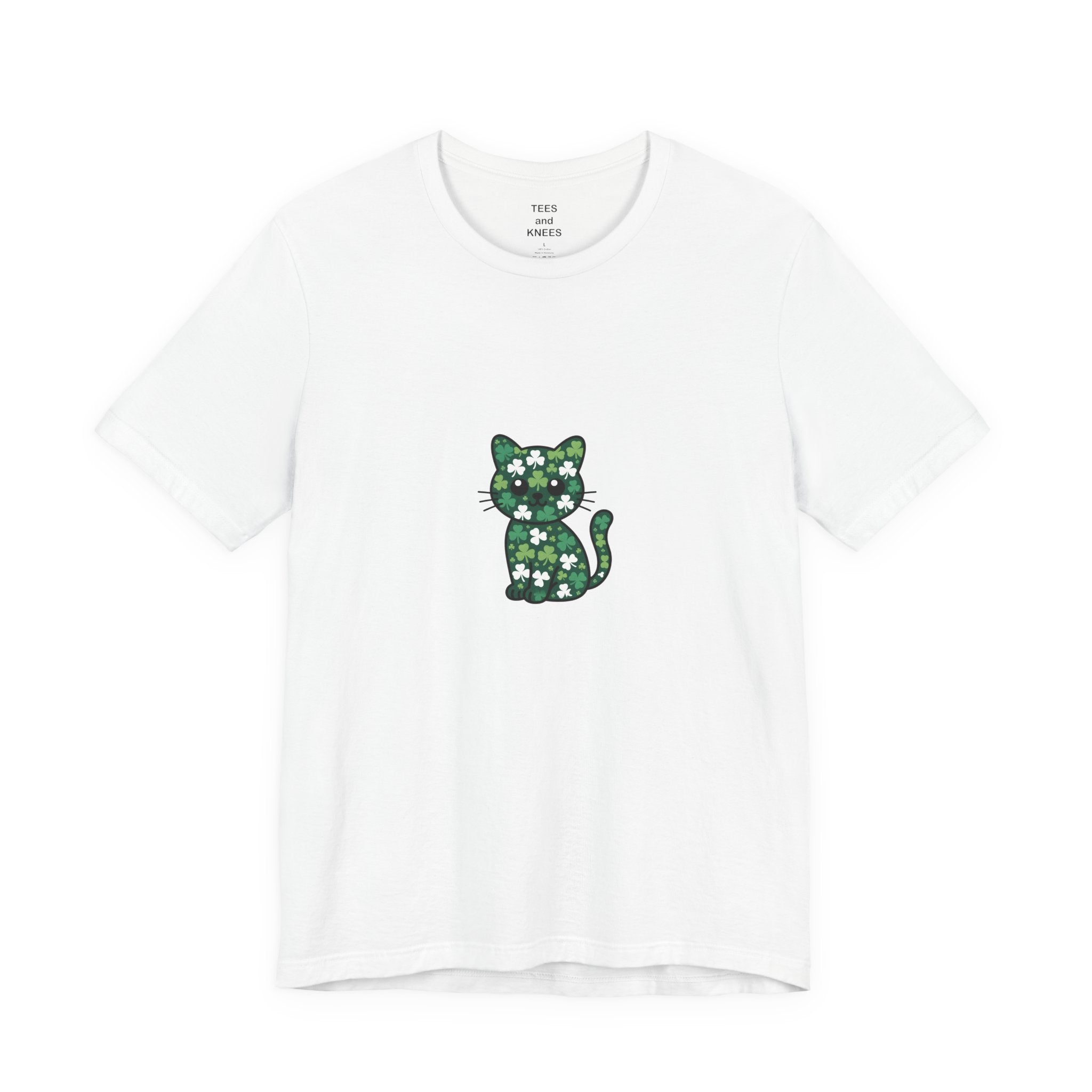 Lucky Cat St Patricks Day Shirt Irish Shamrock Cat Mom Cat Dad Tee