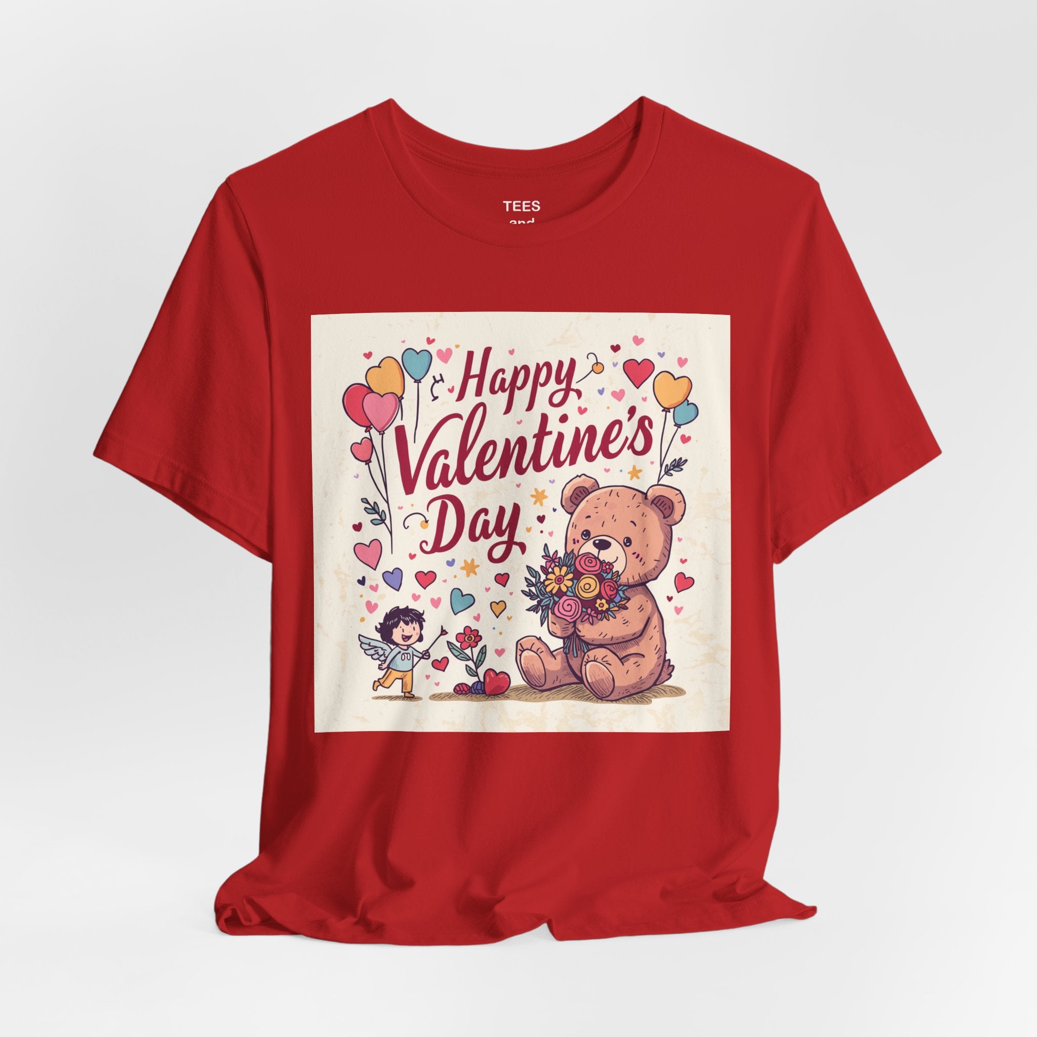 Valentine's Day Teddy Bear Tee - Happy Valentine's Day Graphic Shirt