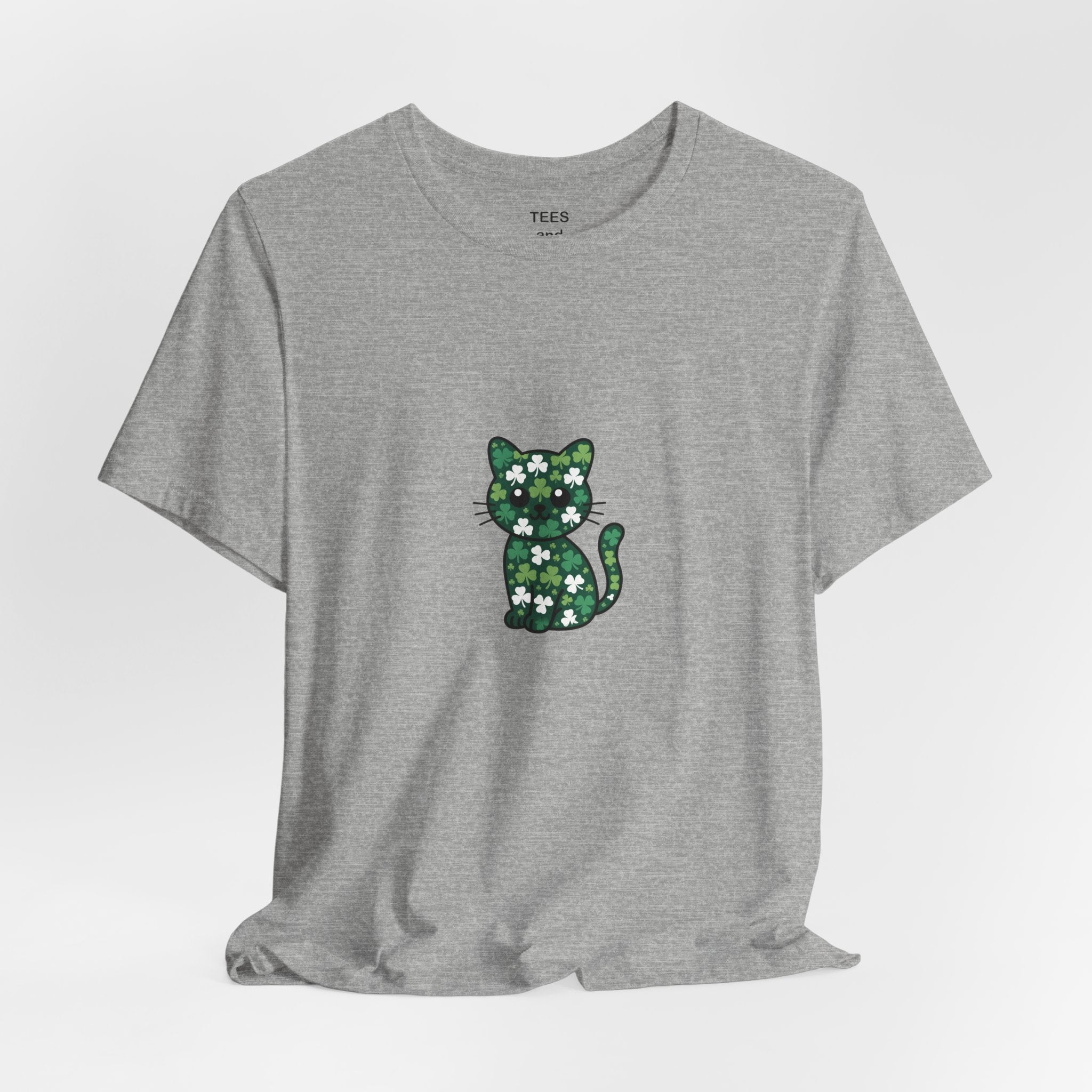 Lucky Cat St Patricks Day Shirt Irish Shamrock Cat Mom Cat Dad Tee