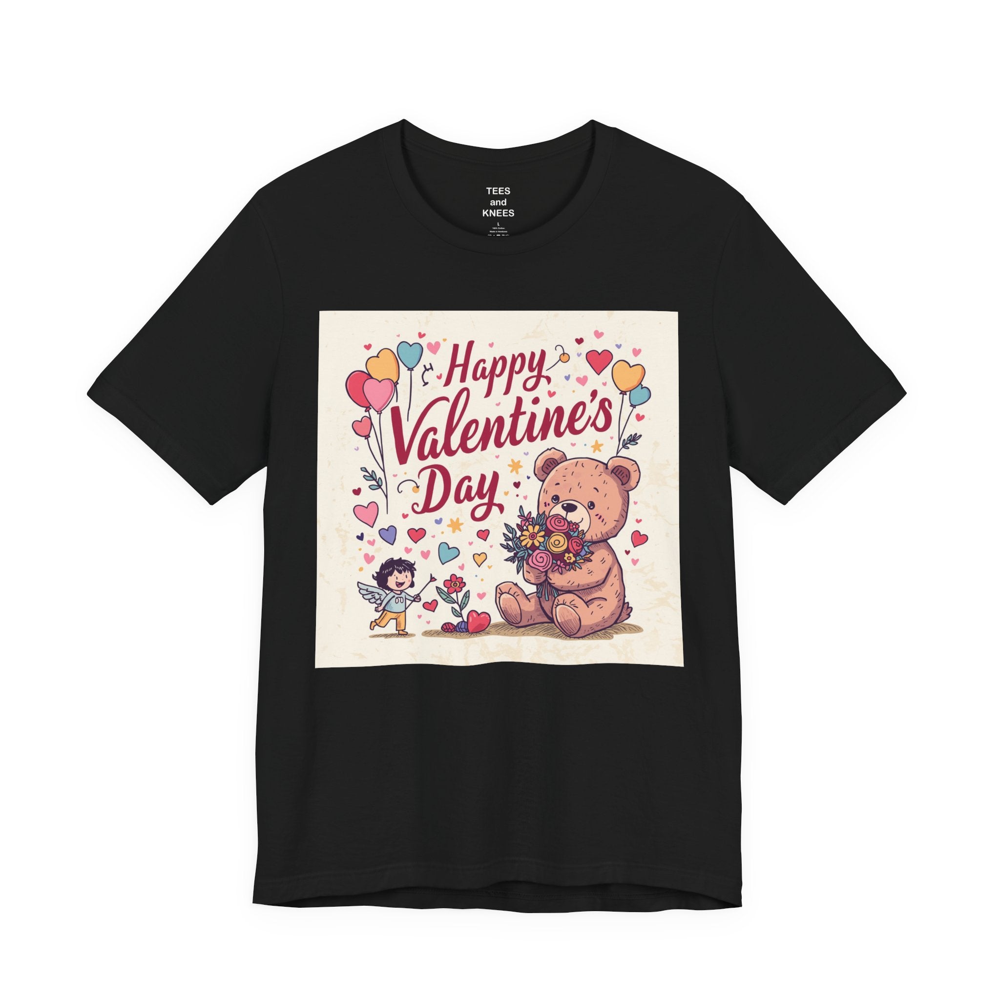 Valentine's Day Teddy Bear Tee - Happy Valentine's Day Graphic Shirt
