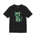 Clover Pattern Cute Cat T-Shirt | St. Patrick's Day Shamrock Kitty