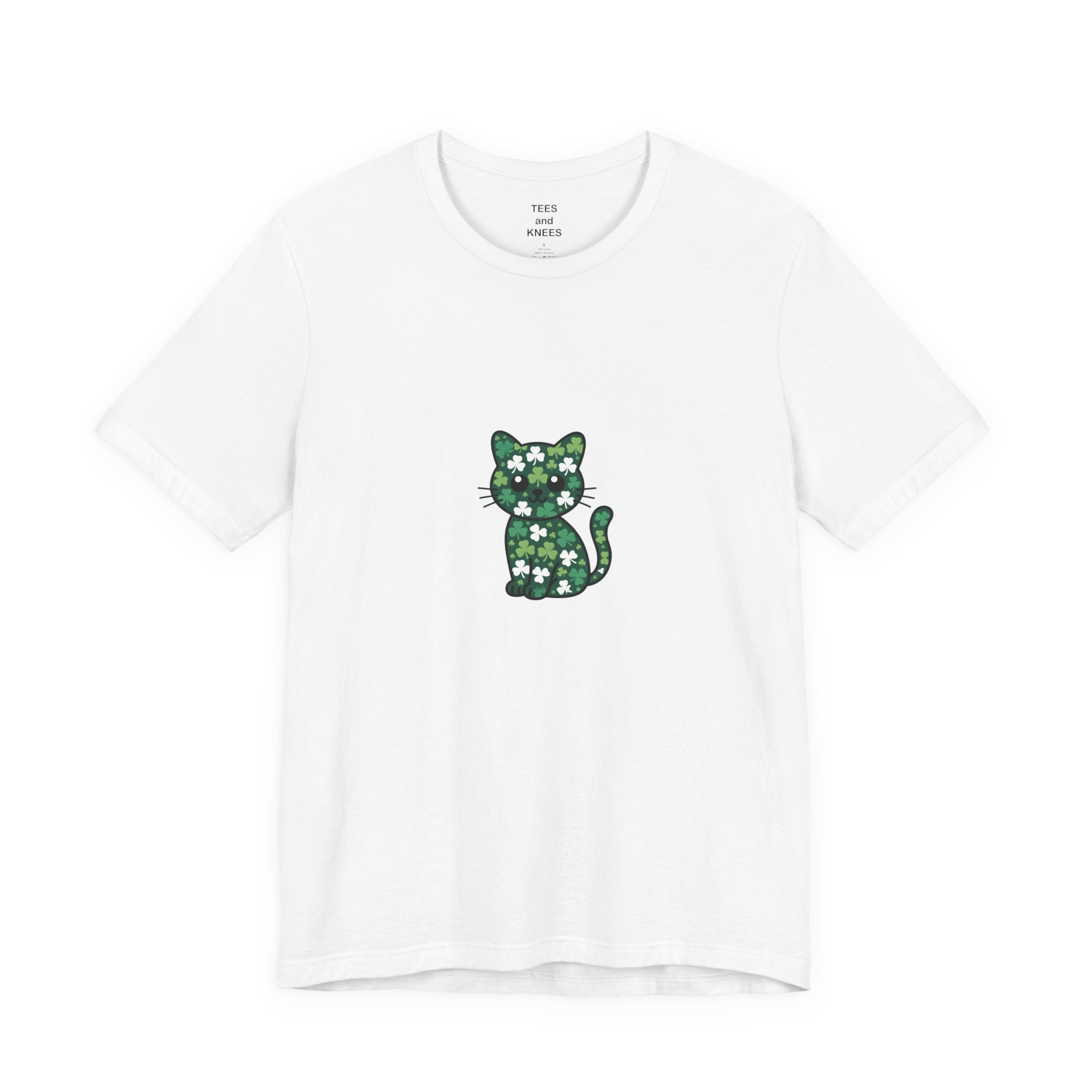 St Patricks Day Cat Shirt Shamrock Kitty Lucky Irish Cat Lover Tee