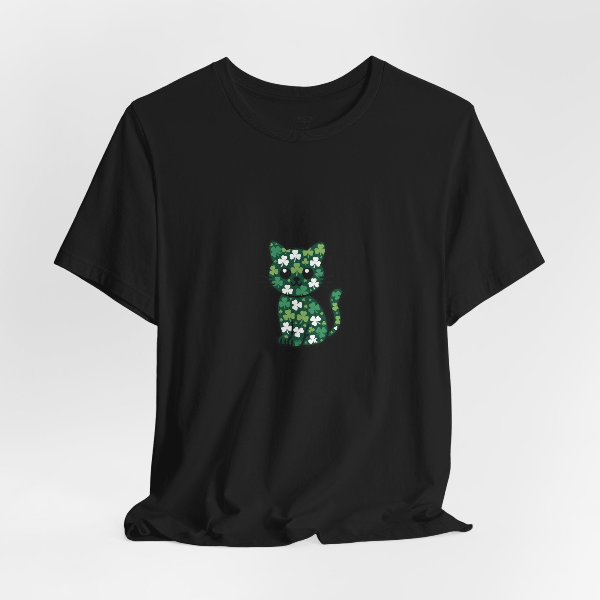Lucky Cat St Patricks Day Shirt Irish Shamrock Cat Mom Cat Dad Tee
