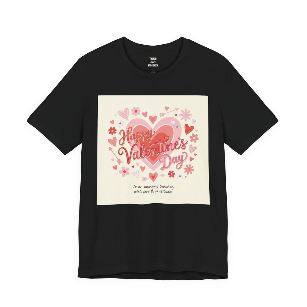 Valentine's Day Heart Card Tee - "Happy Valentine's Day" Graphic T-Shirt