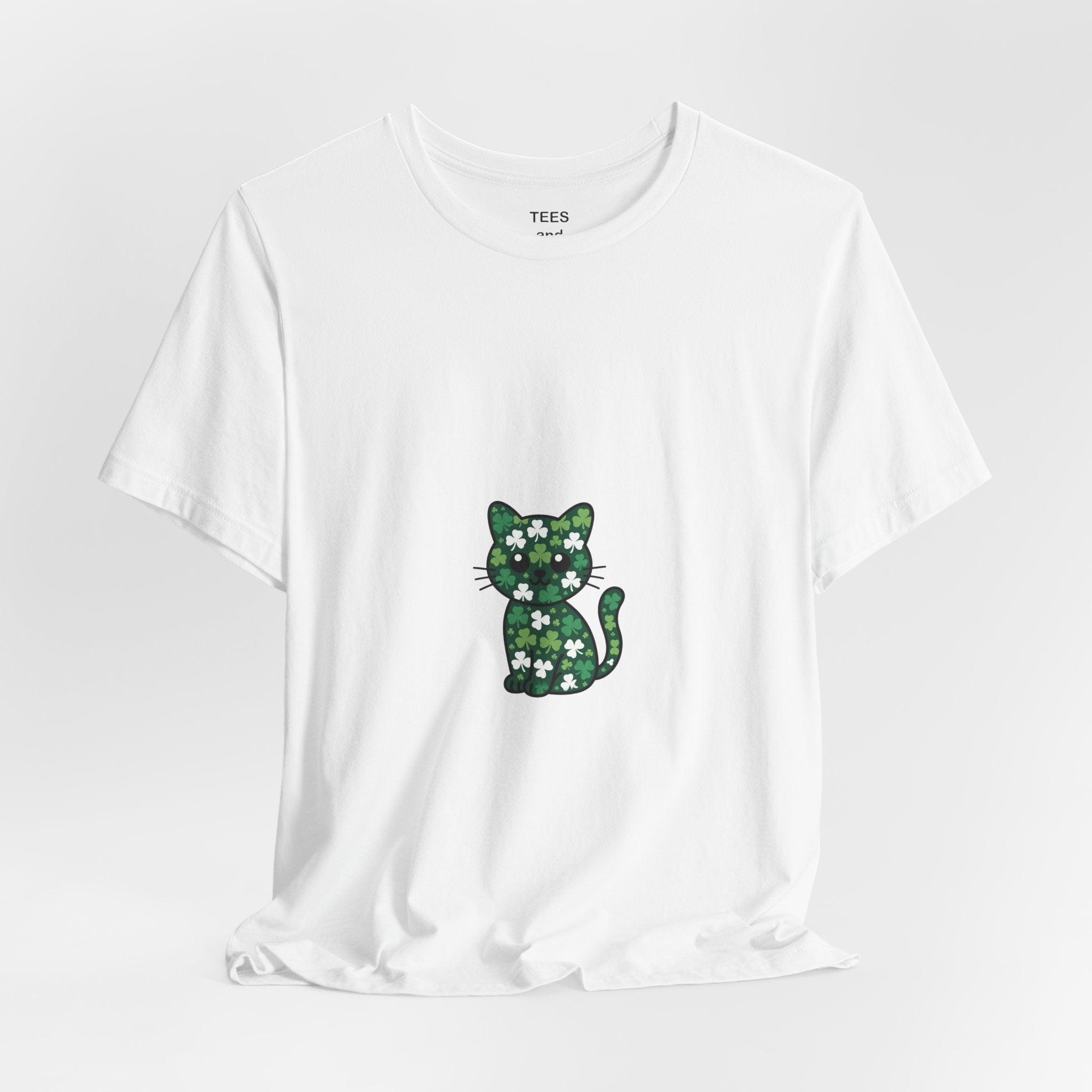 St Patricks Day Cat Shirt Shamrock Kitty Lucky Irish Cat Lover Tee