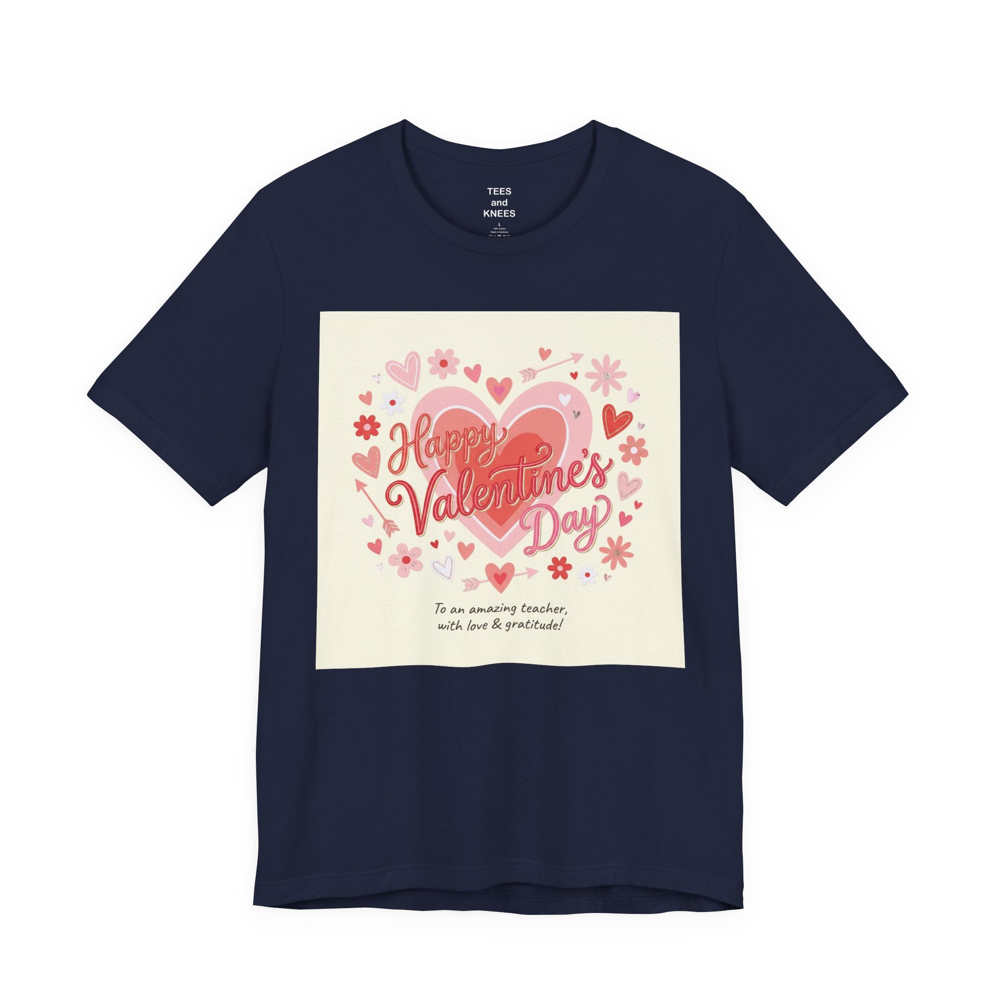Valentine's Day Heart Card Tee - "Happy Valentine's Day" Graphic T-Shirt