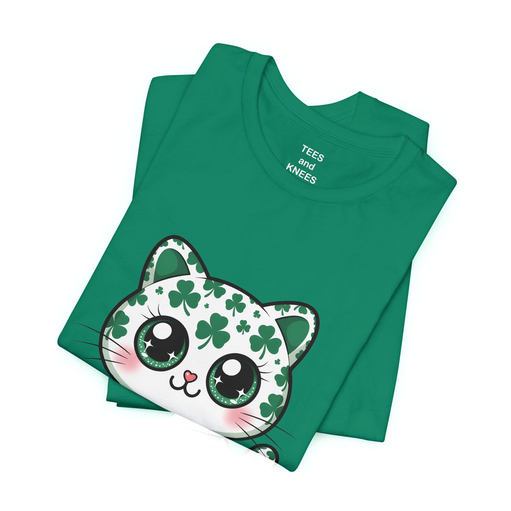 Lucky Cat St Patrick's Day Shirt | Shamrock Kitty Tee