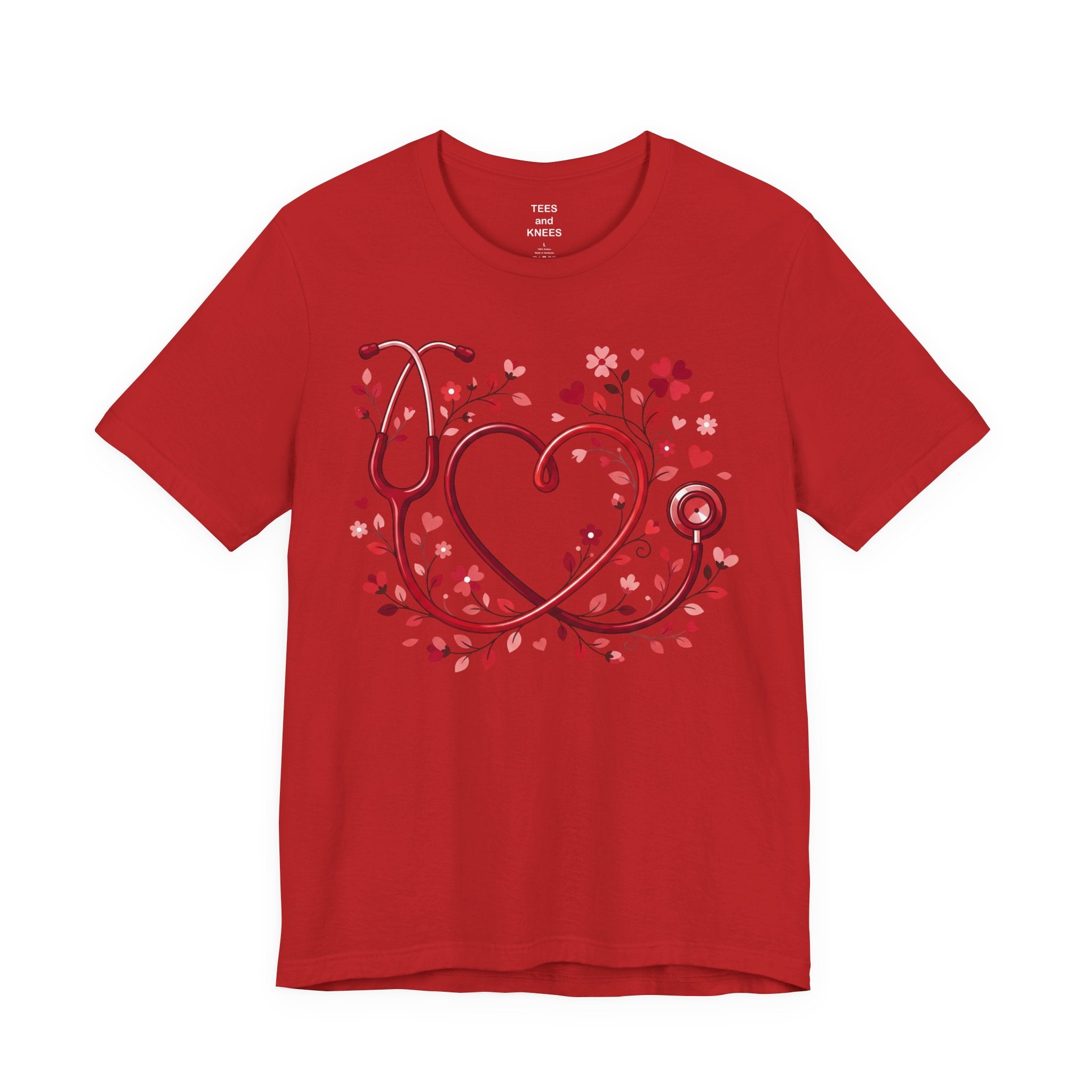 Stethoscope Heart Floral Tee | Medical Nurse Doctor Shirt