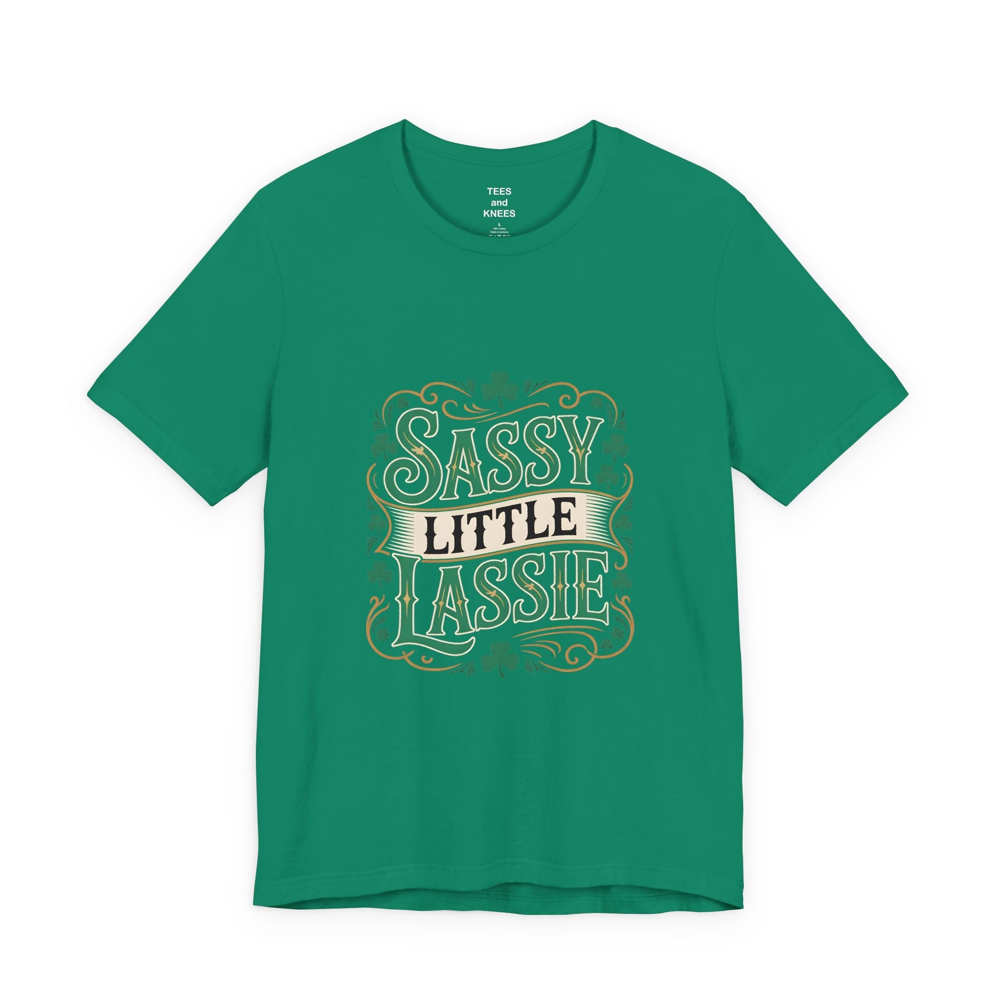 Sassy Little Lassie Tee | St. Patrick's Day shamrock typography