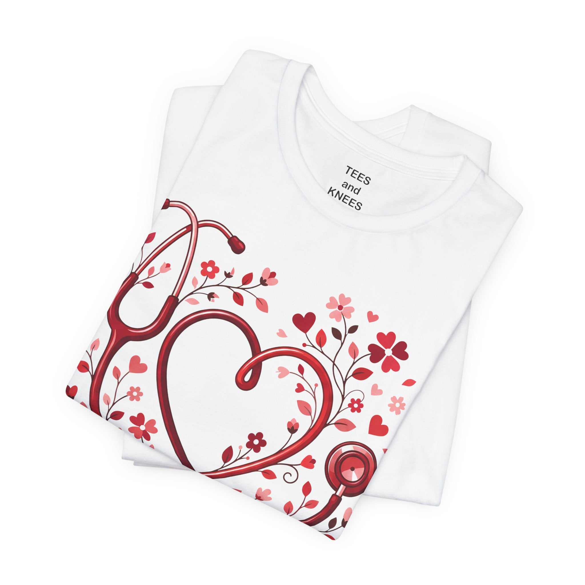 Stethoscope Heart Floral Tee | Medical Nurse Doctor Shirt