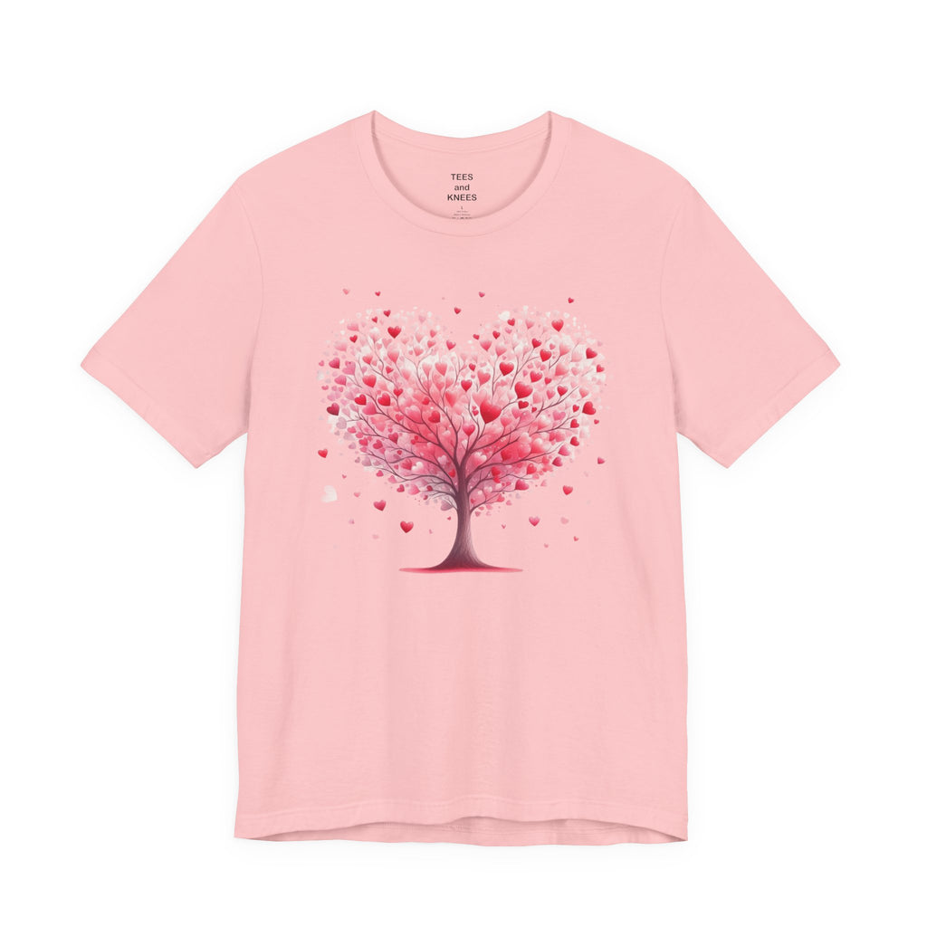 Heart Tree Tee | Pink Heart Tree Illustration, Valentines Shirt
