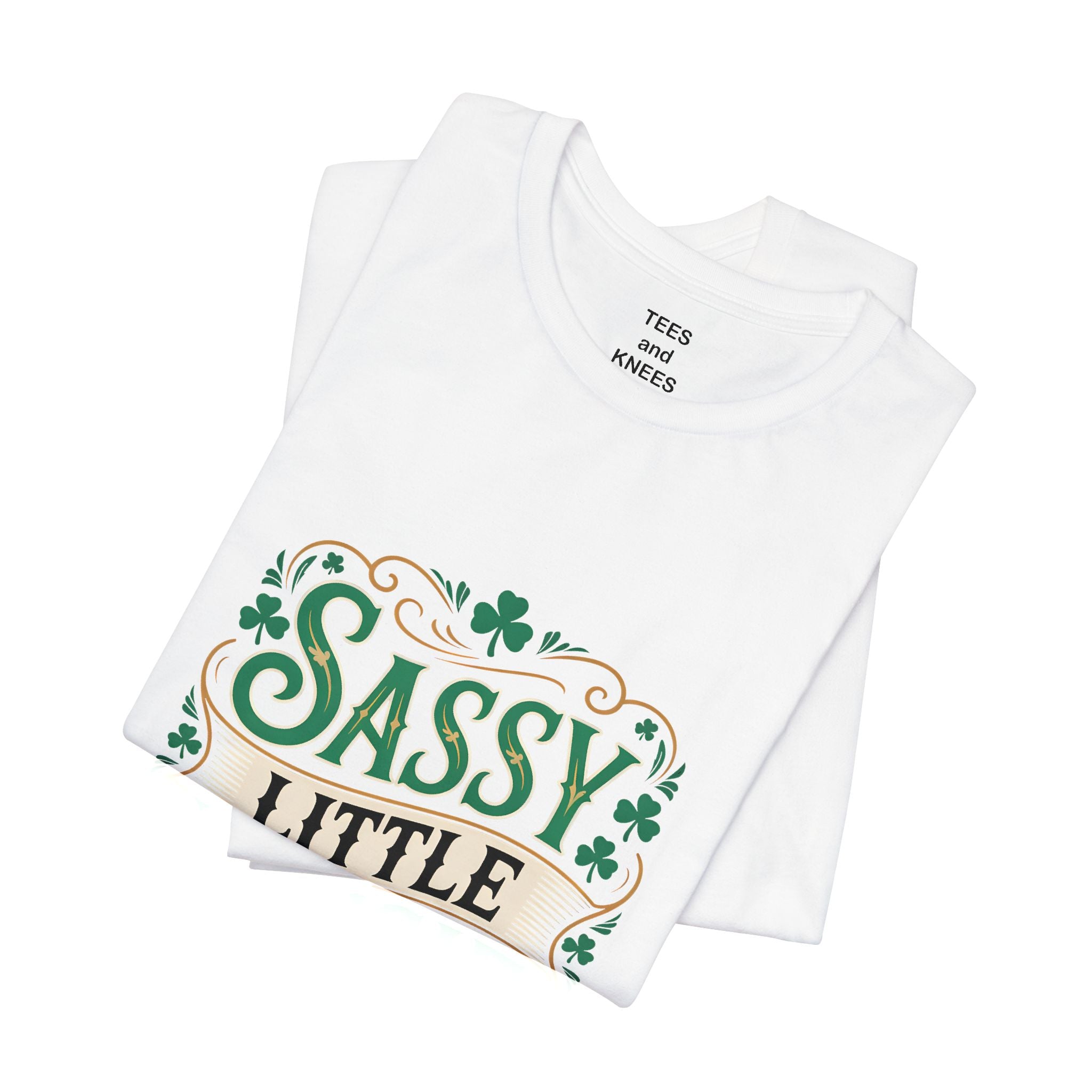 Sassy Little Lassie Tee | St. Patrick's Day shamrock typography