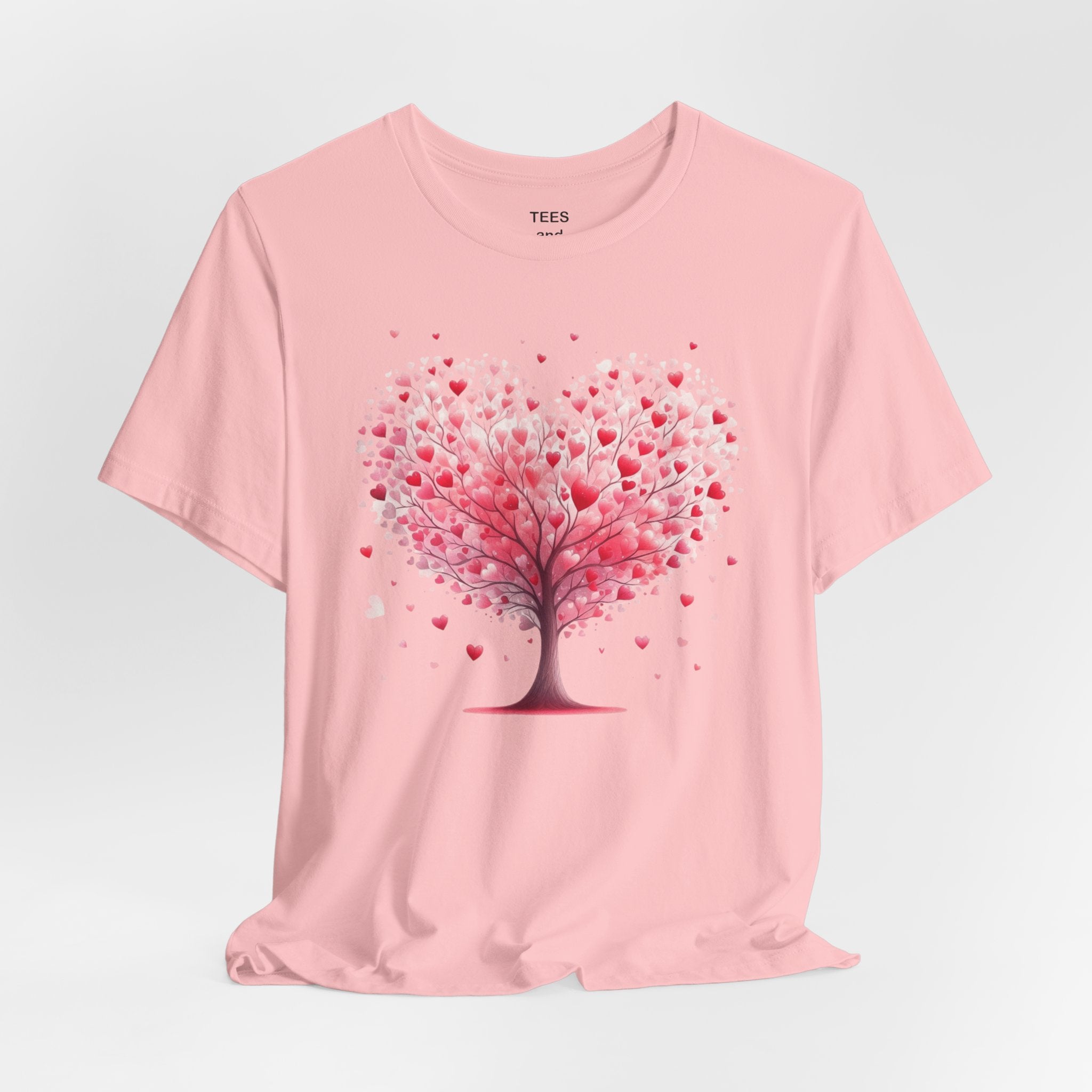 Heart Tree Tee | Pink Heart Tree Illustration, Valentines Shirt