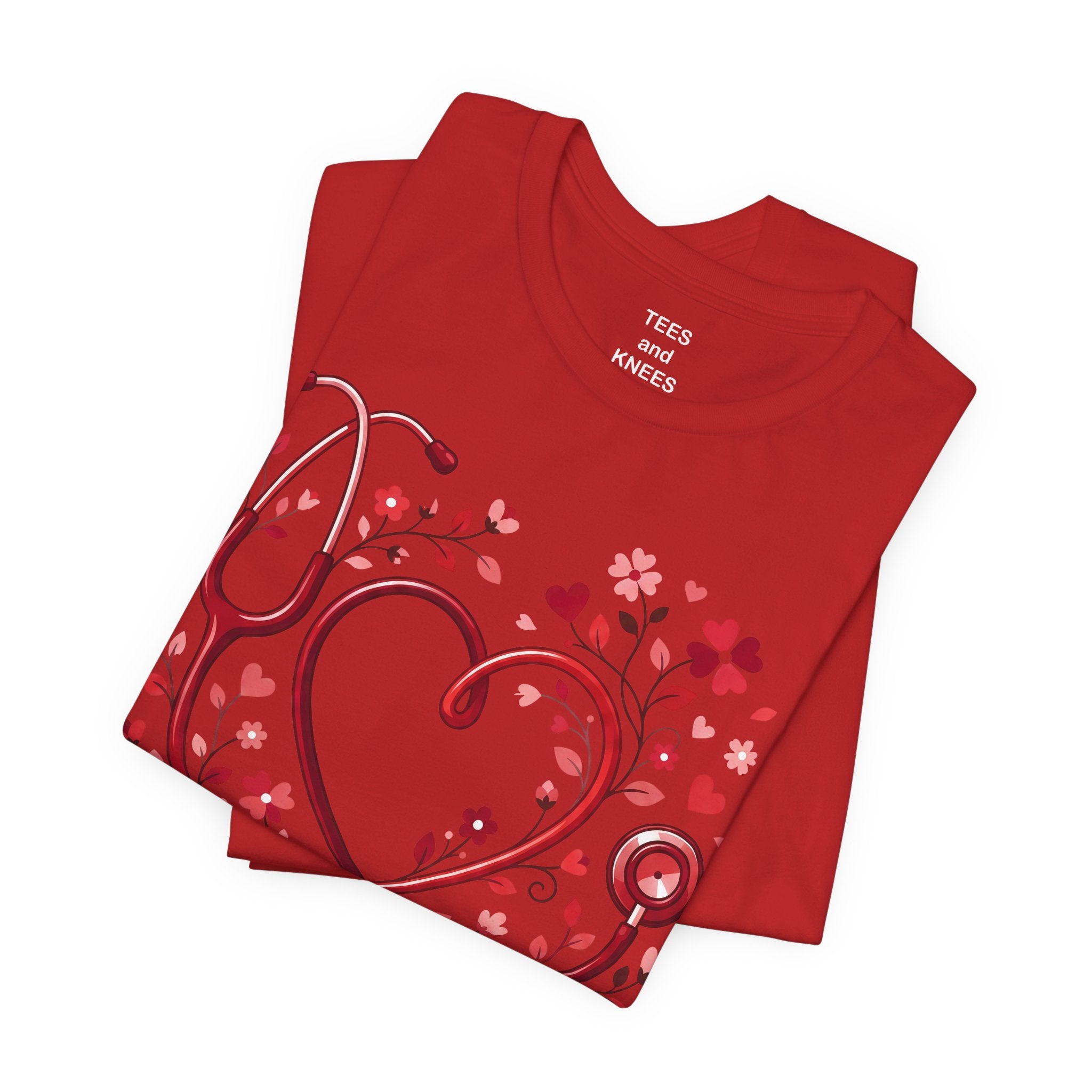 Stethoscope Heart Floral Tee | Medical Nurse Doctor Shirt