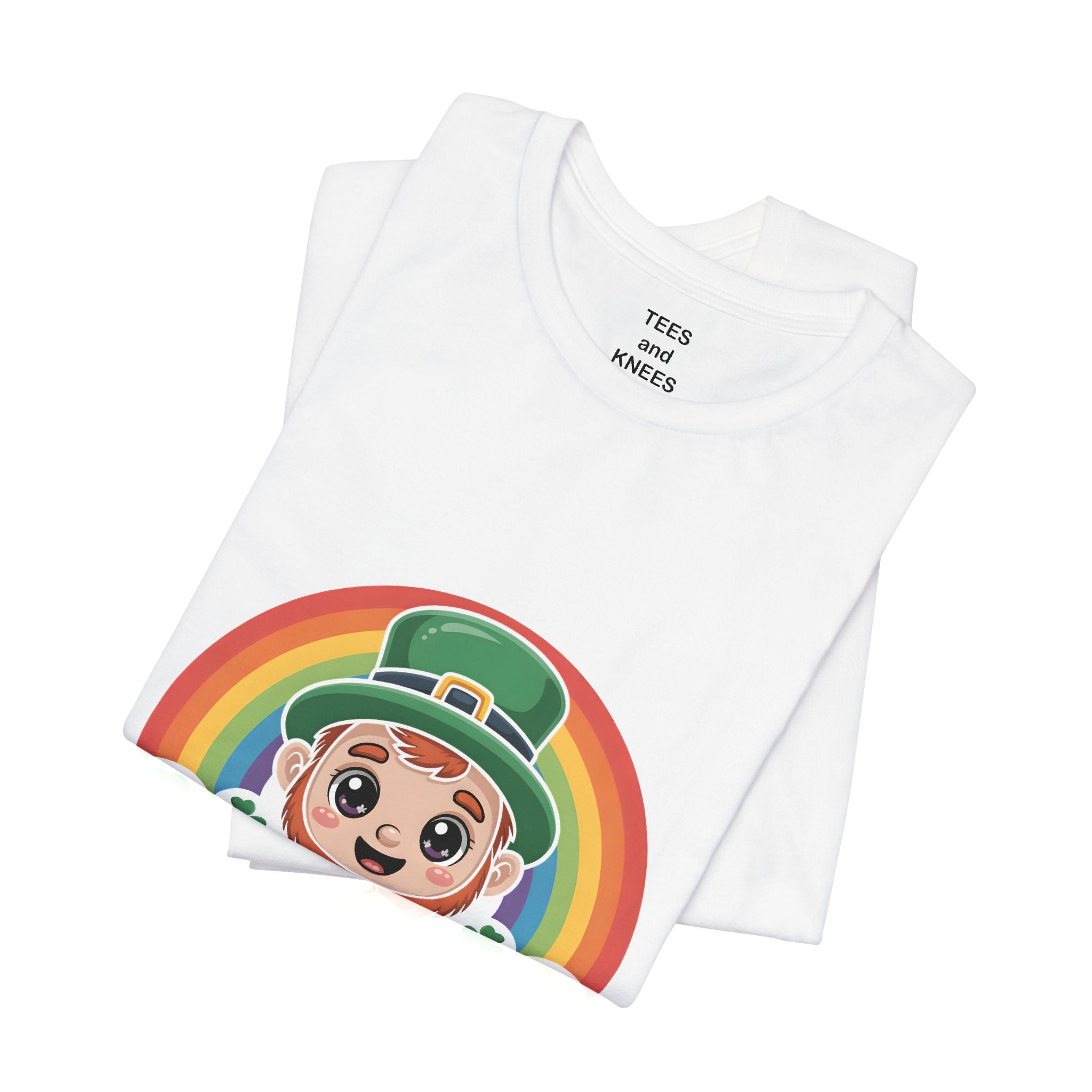 Cute Leprechaun with Pot of Gold T-Shirt | Rainbow Shamrocks St. Patrick's