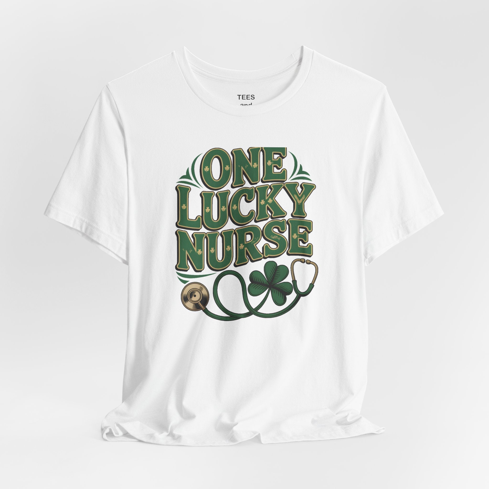 One Lucky Nurse T-Shirt | Stethoscope Shamrock St. Patrick's Day Nurse Tee