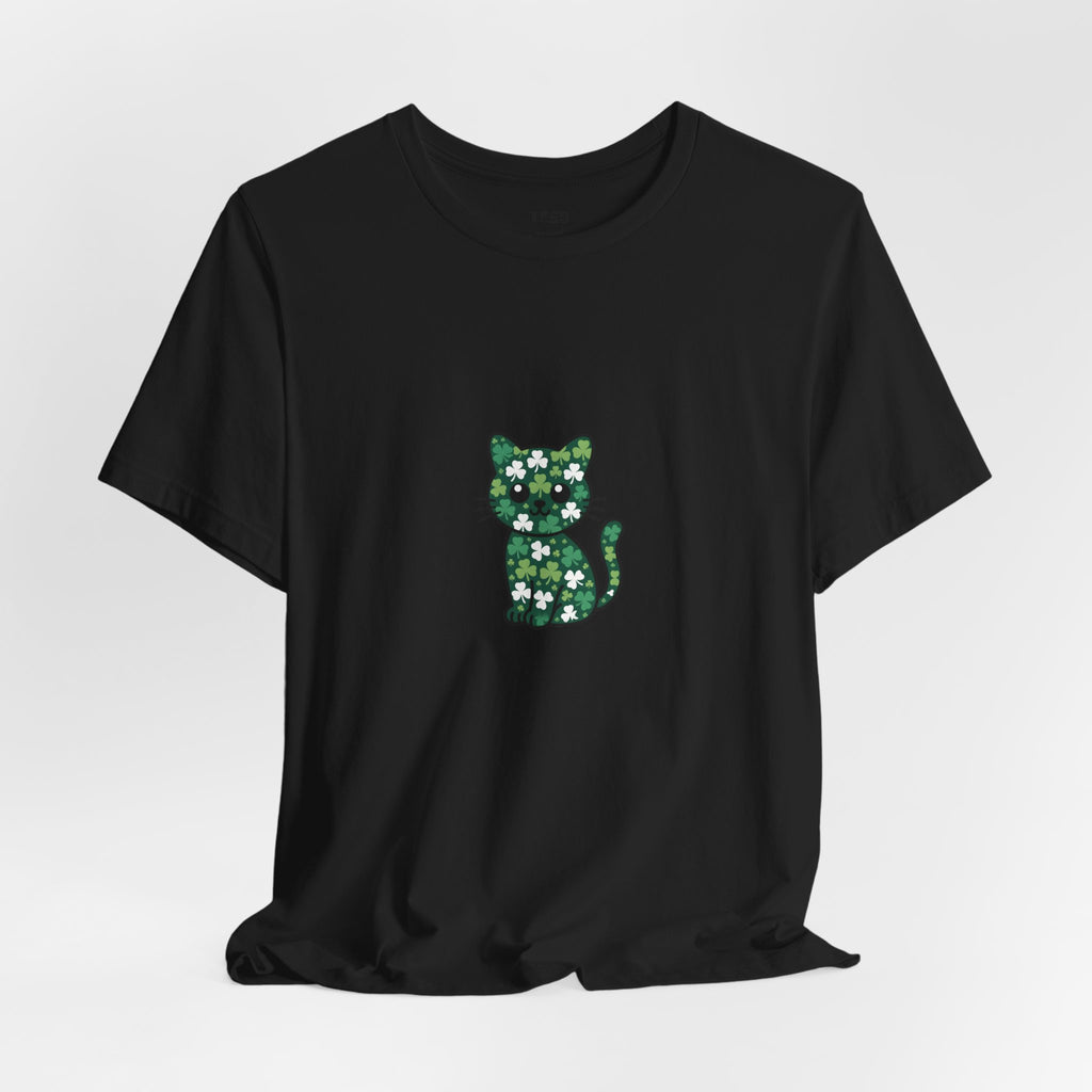 St Patricks Day Cat Shirt Shamrock Kitty Lucky Irish Cat Lover Tee