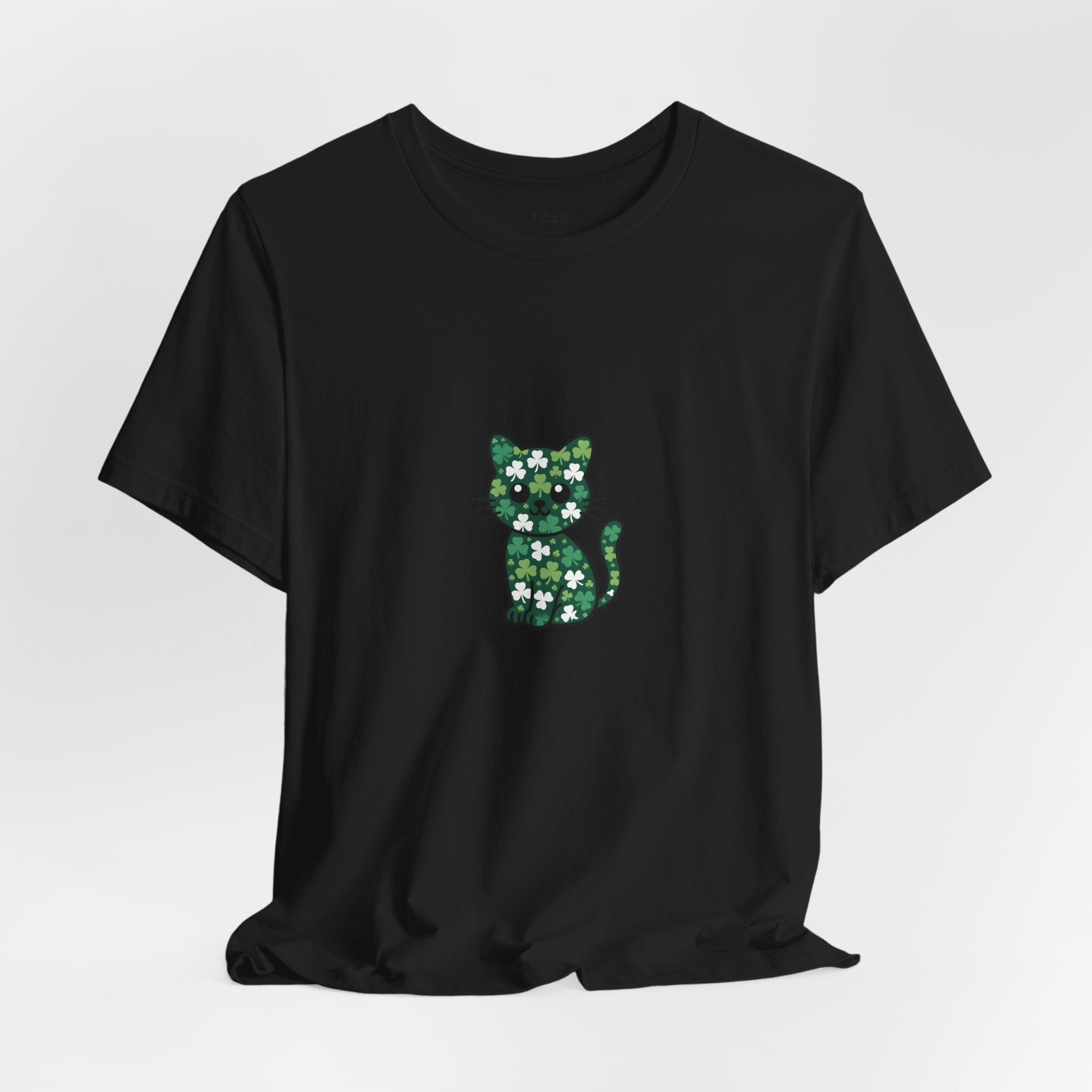 St Patricks Day Cat Shirt Shamrock Kitty Lucky Irish Cat Lover Tee