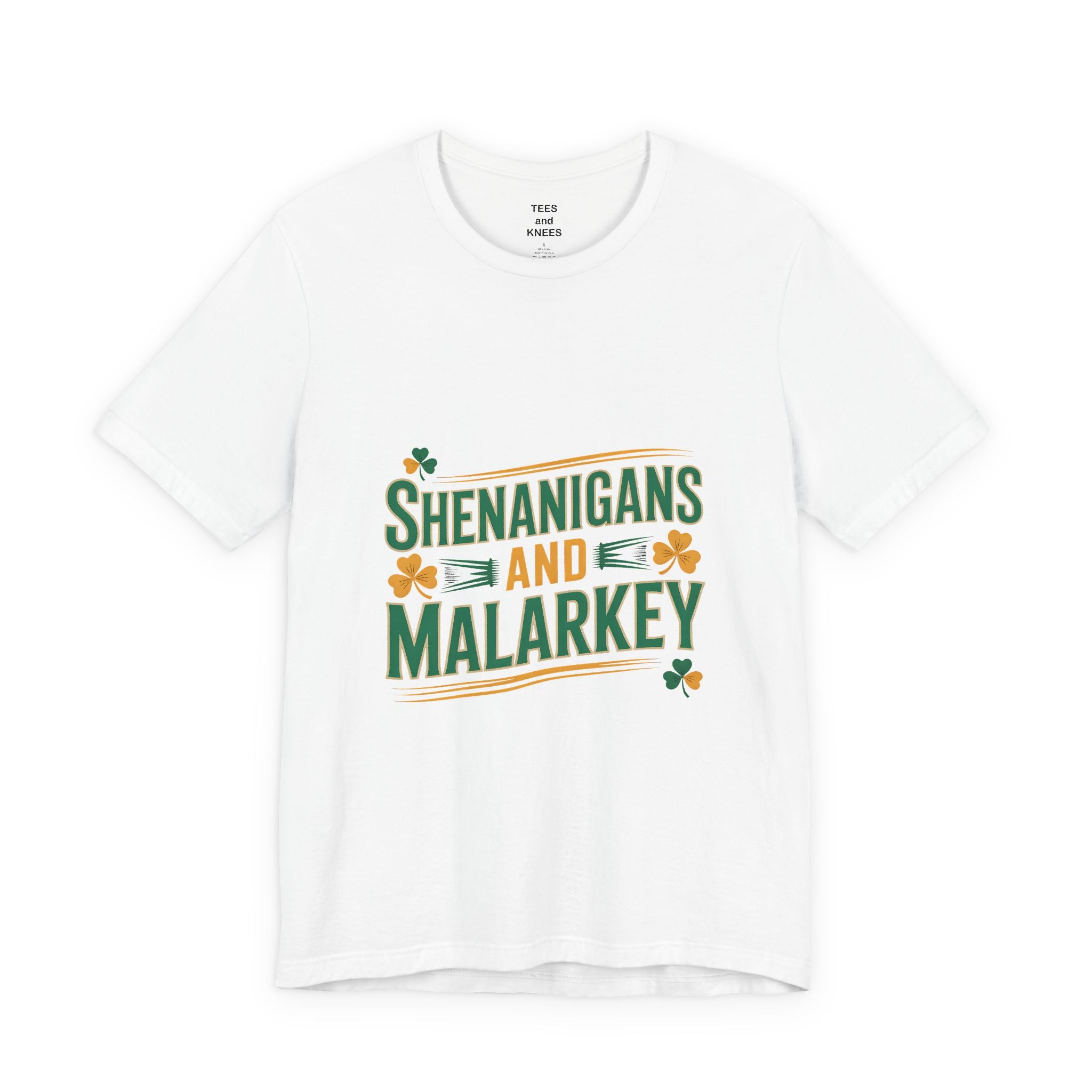 Shenanigans and Malarkey T-Shirt | St. Patrick's Day Shamrock Typography Tee