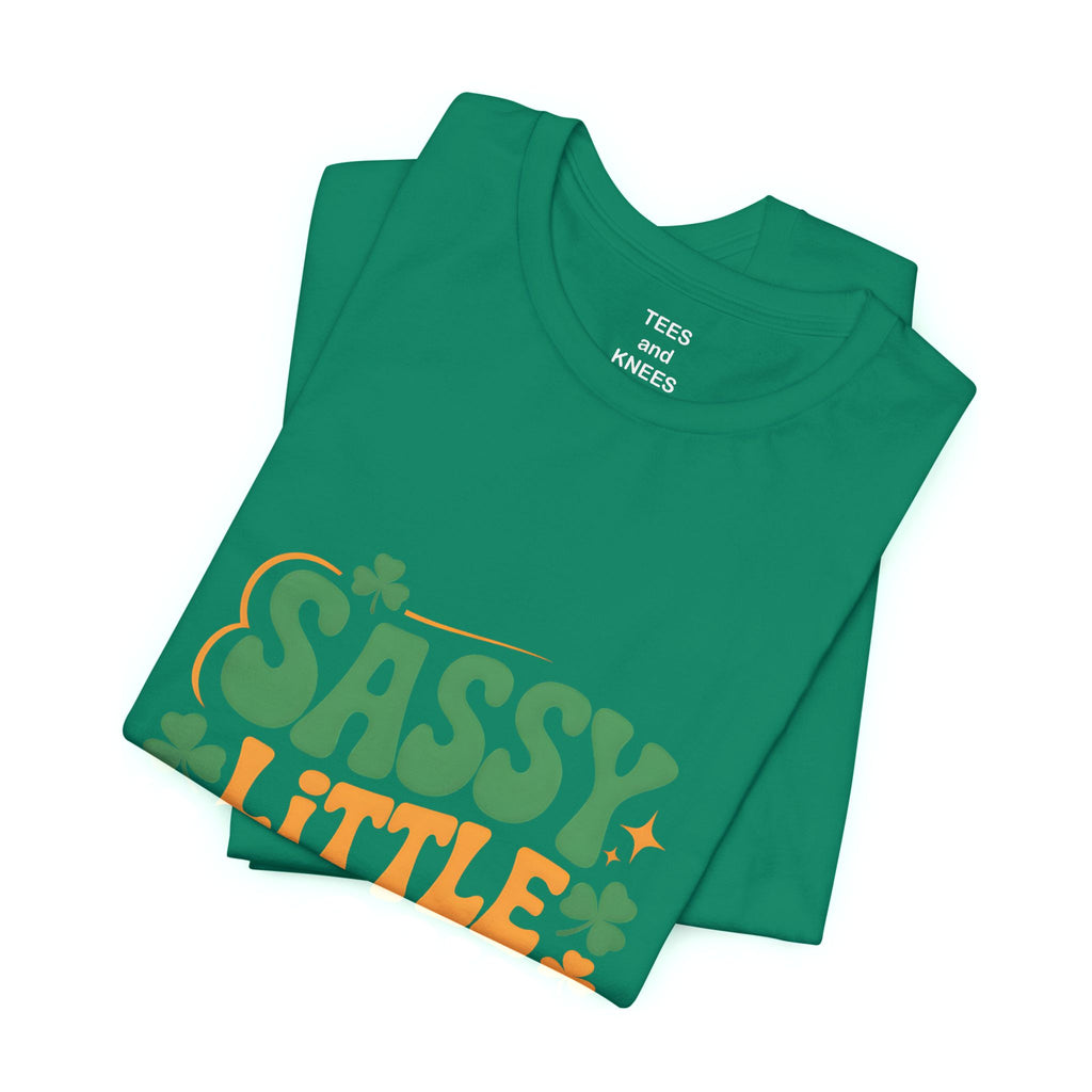Sassy Little Lassie T-Shirt | St. Patrick's Day Shamrock Typography
