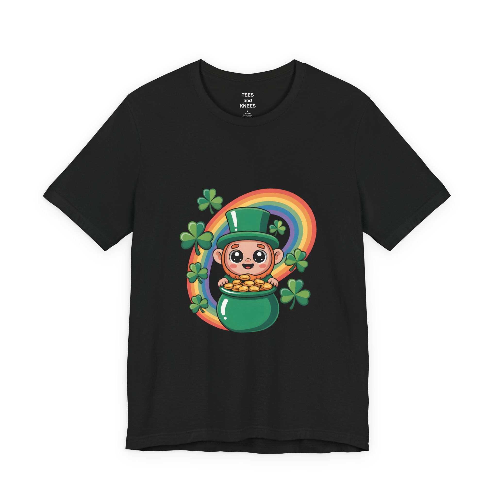 Cute Leprechaun Pot of Gold T-Shirt | Rainbow Shamrock St. Patrick's Day Tee