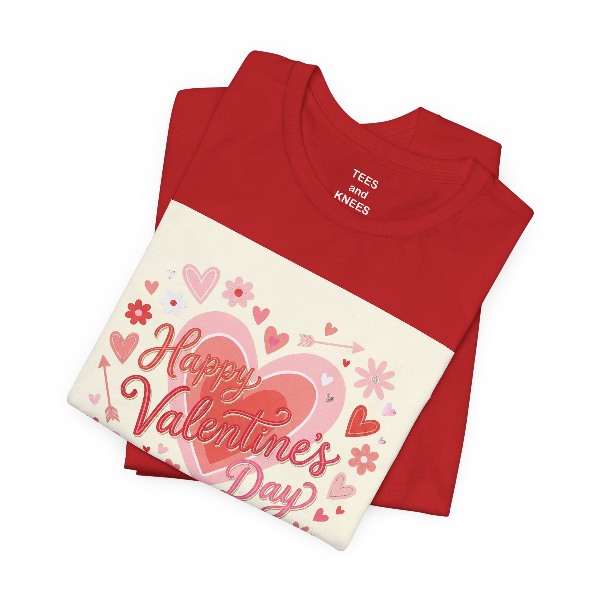 Valentine's Day Heart Card Tee - "Happy Valentine's Day" Graphic T-Shirt
