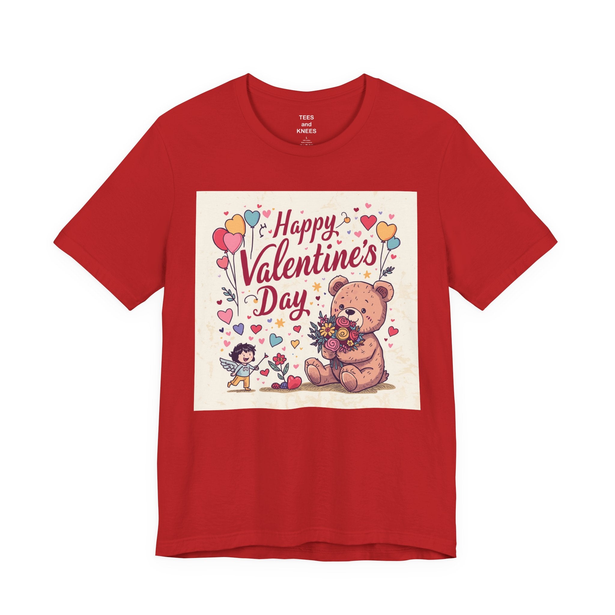 Valentine's Day Teddy Bear Tee - Happy Valentine's Day Graphic Shirt