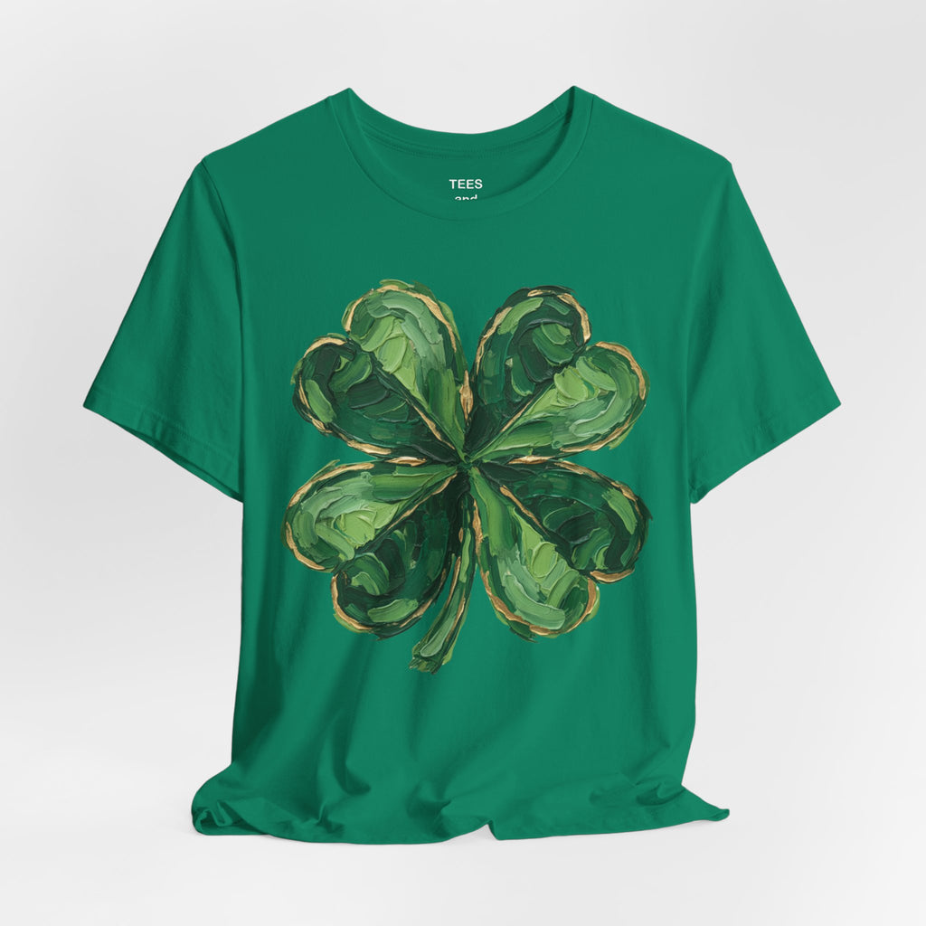 Green Four-Leaf Clover T-Shirt | Shamrock St. Patrick's Day Tee