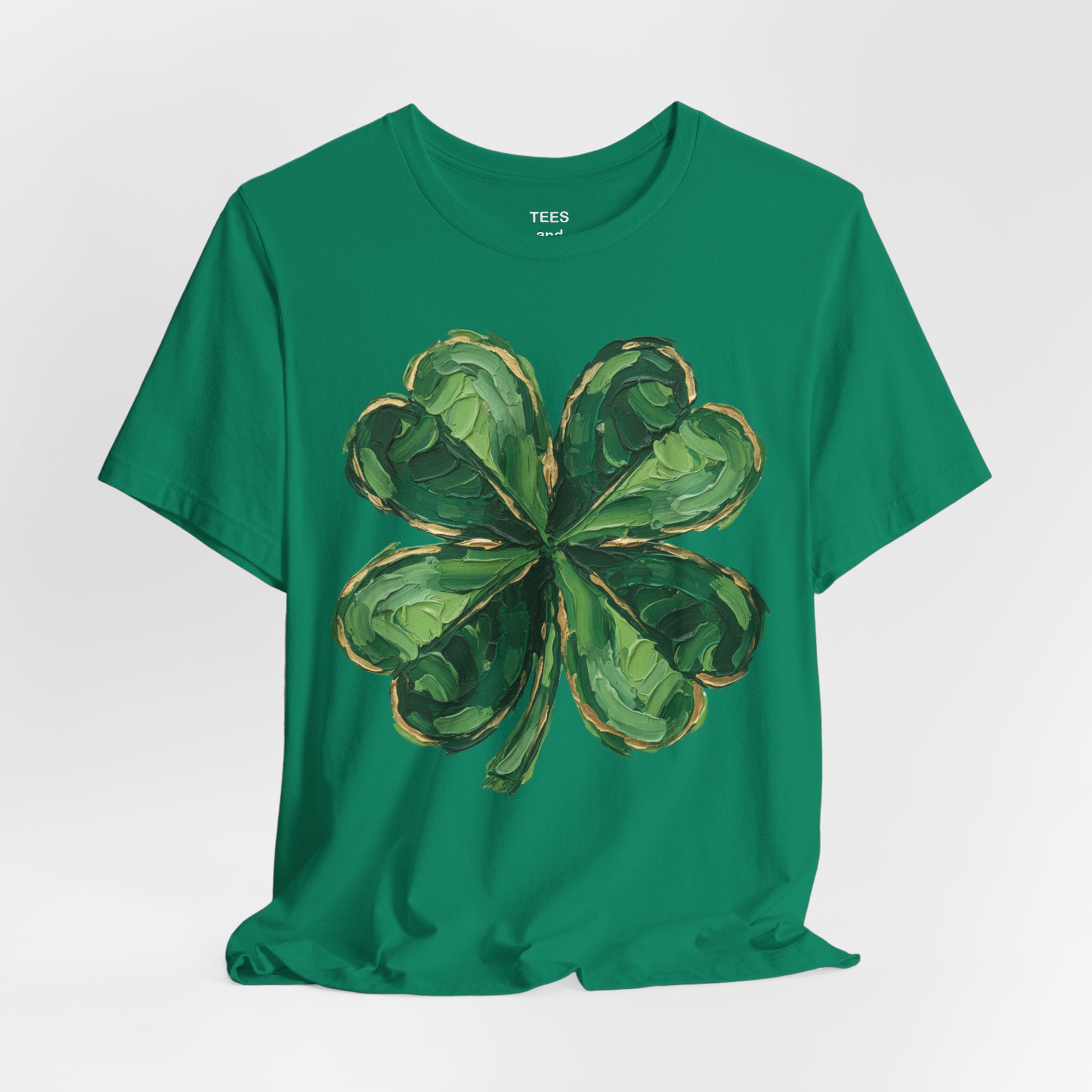 Green Four-Leaf Clover T-Shirt | Shamrock St. Patrick's Day Tee