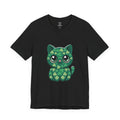 Clover Pattern Cute Cat T-Shirt | St. Patrick's Day Shamrock Kitty