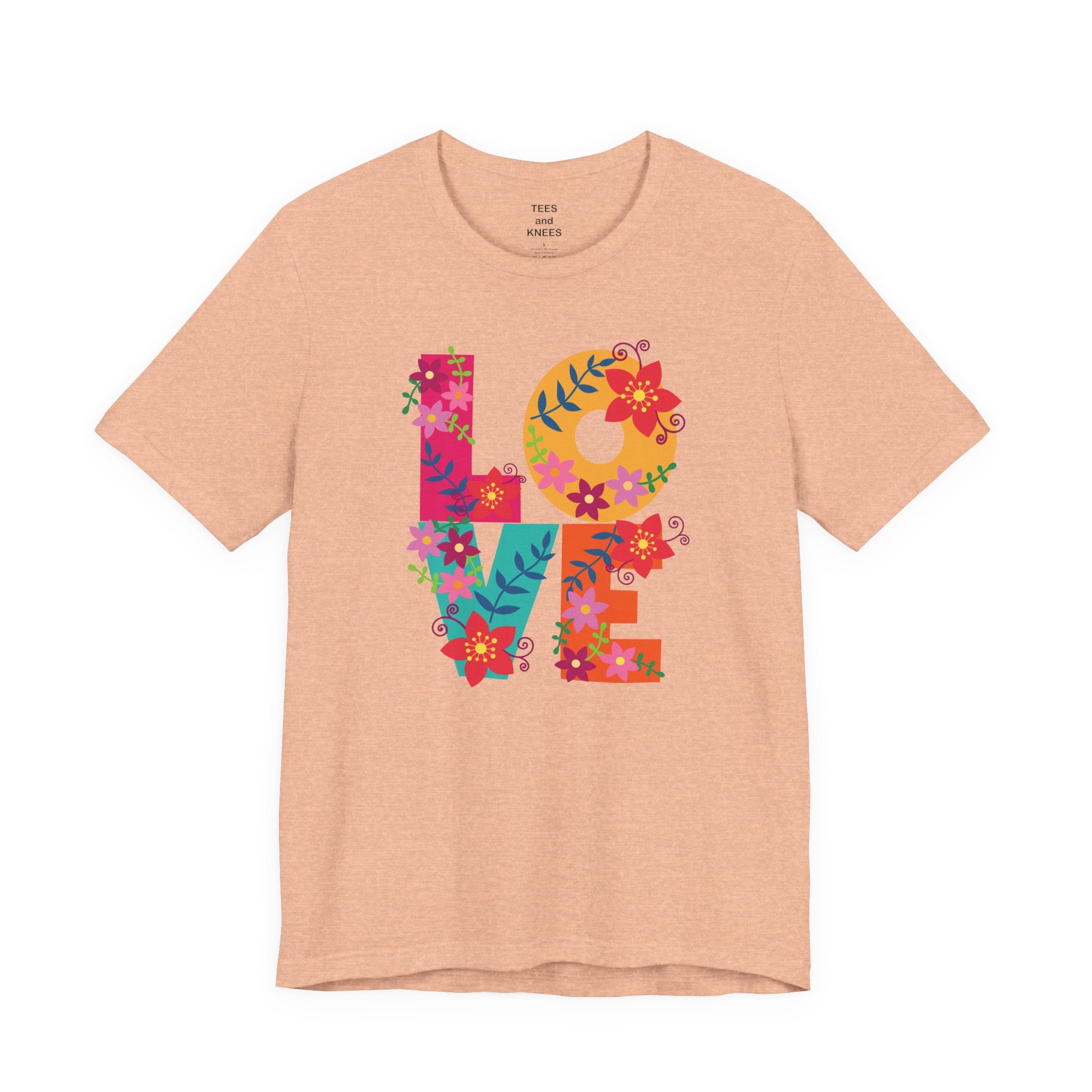 LOVE Floral Letters T-Shirt | Colorful Flower Typography Valentine's Day Tee