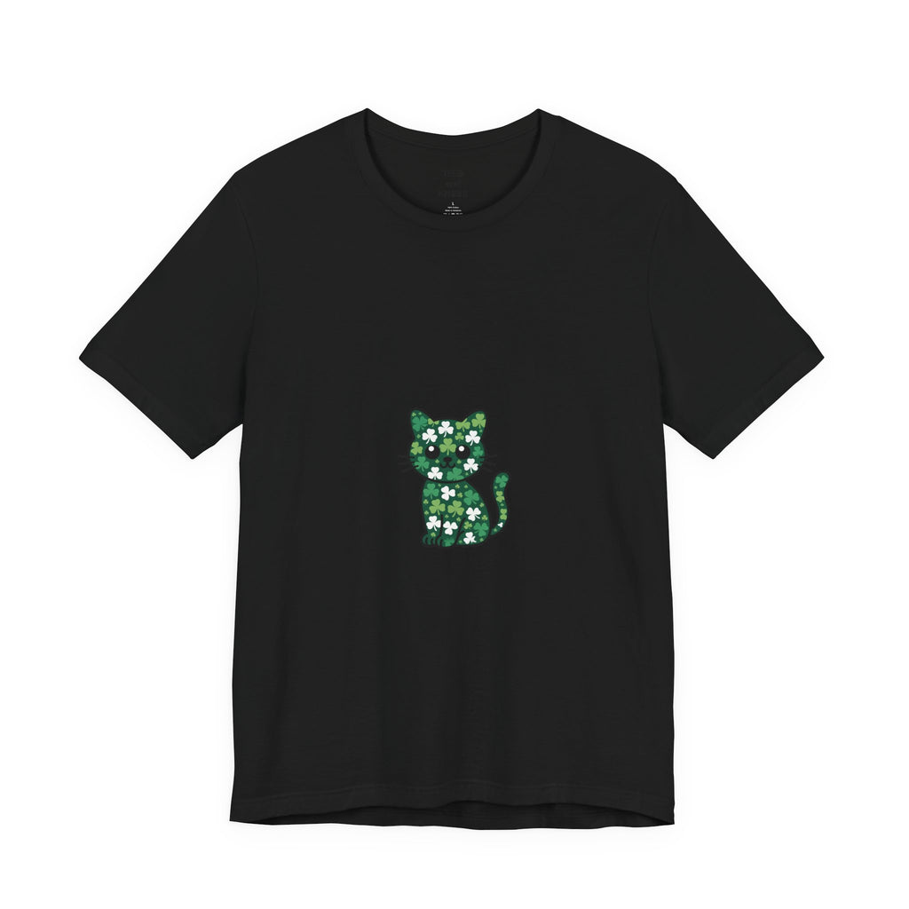 St Patricks Day Cat Shirt Shamrock Kitty Lucky Irish Cat Lover Tee