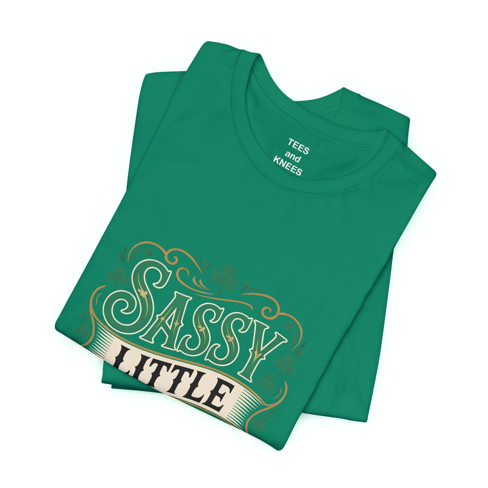 Sassy Little Lassie Tee | St. Patrick's Day shamrock typography