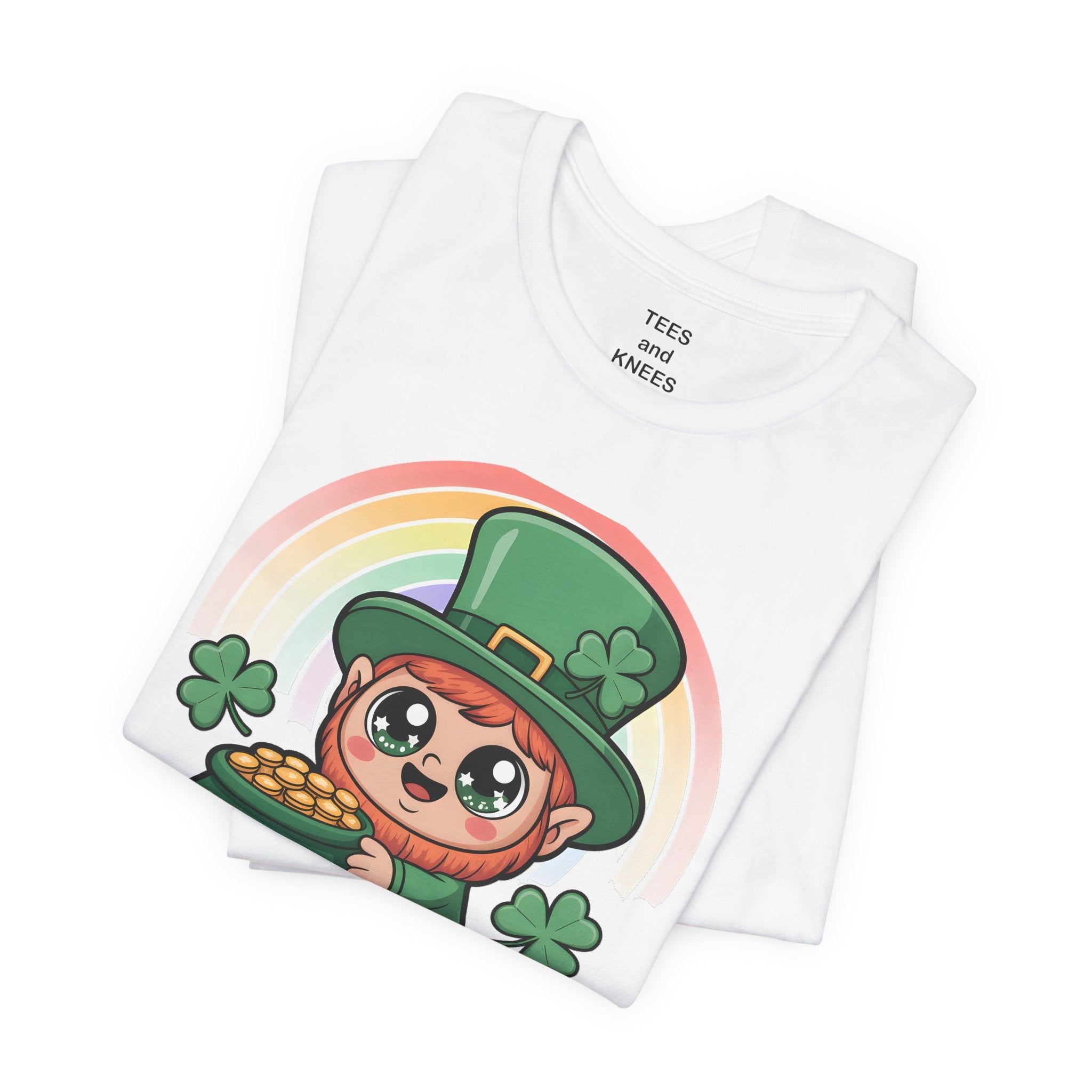 Cute Leprechaun with Pot of Gold T-Shirt | Rainbow Shamrocks St. Patrick's