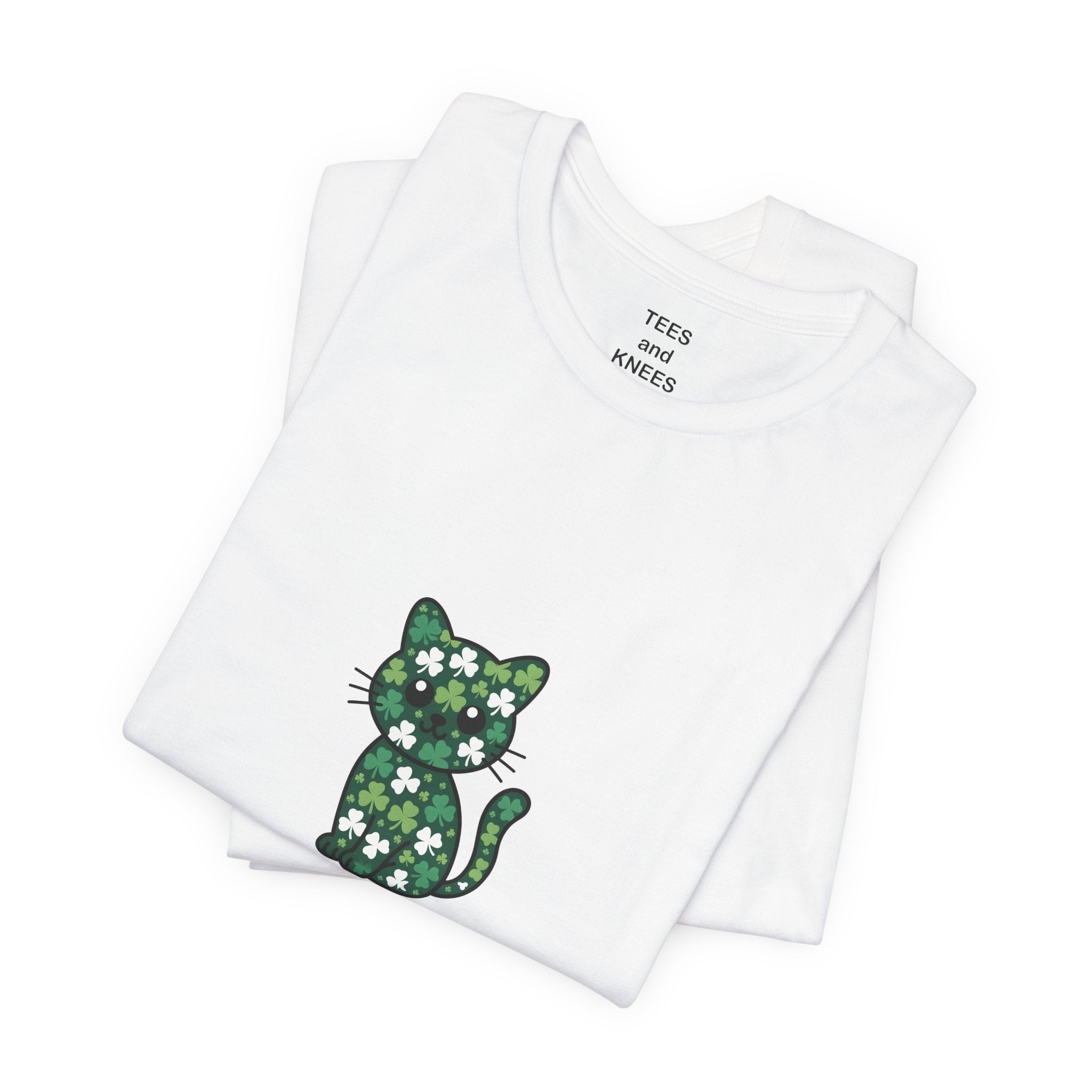 St Patricks Day Cat Shirt Shamrock Kitty Lucky Irish Cat Lover Tee