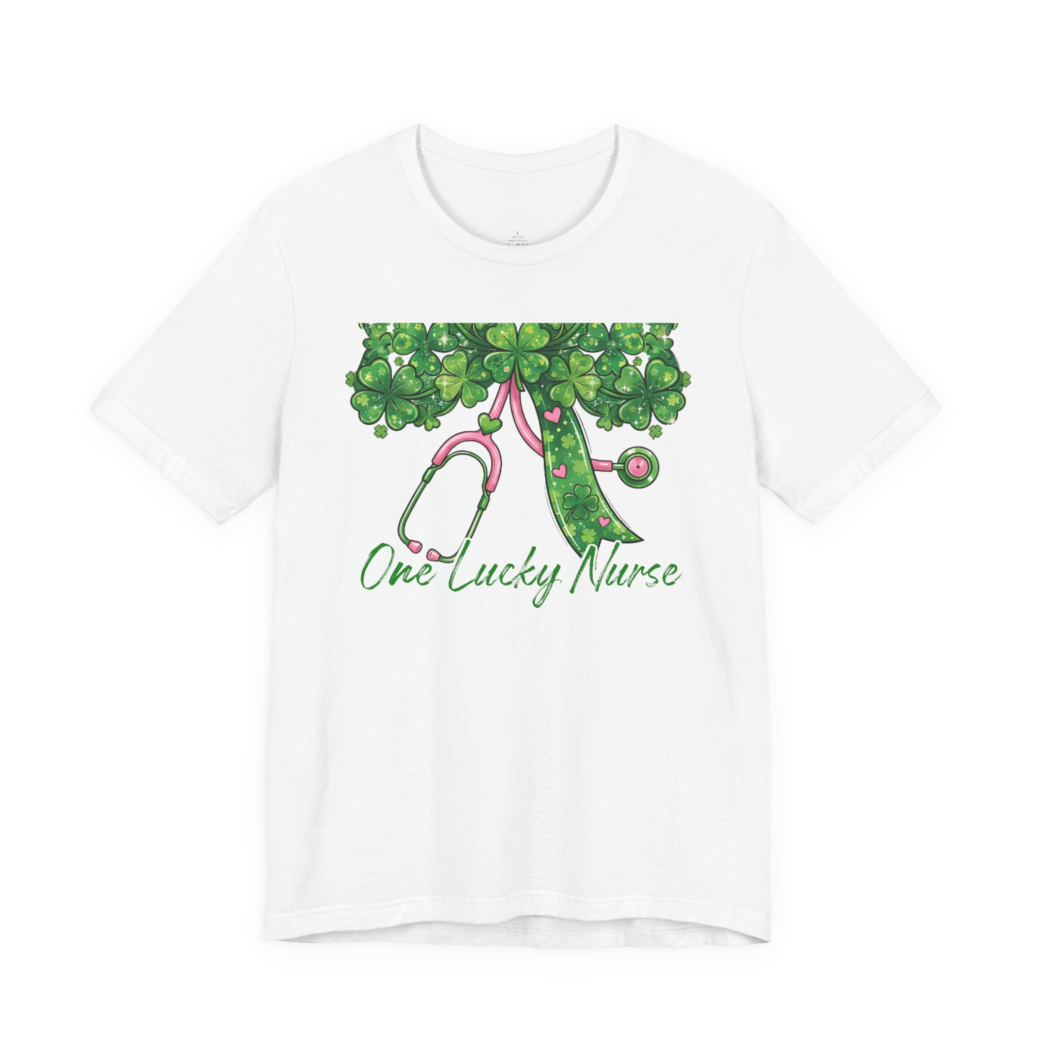 Lucky Clover Script T-Shirt | Green Shamrock Checkerboard St. Patrick's Tee