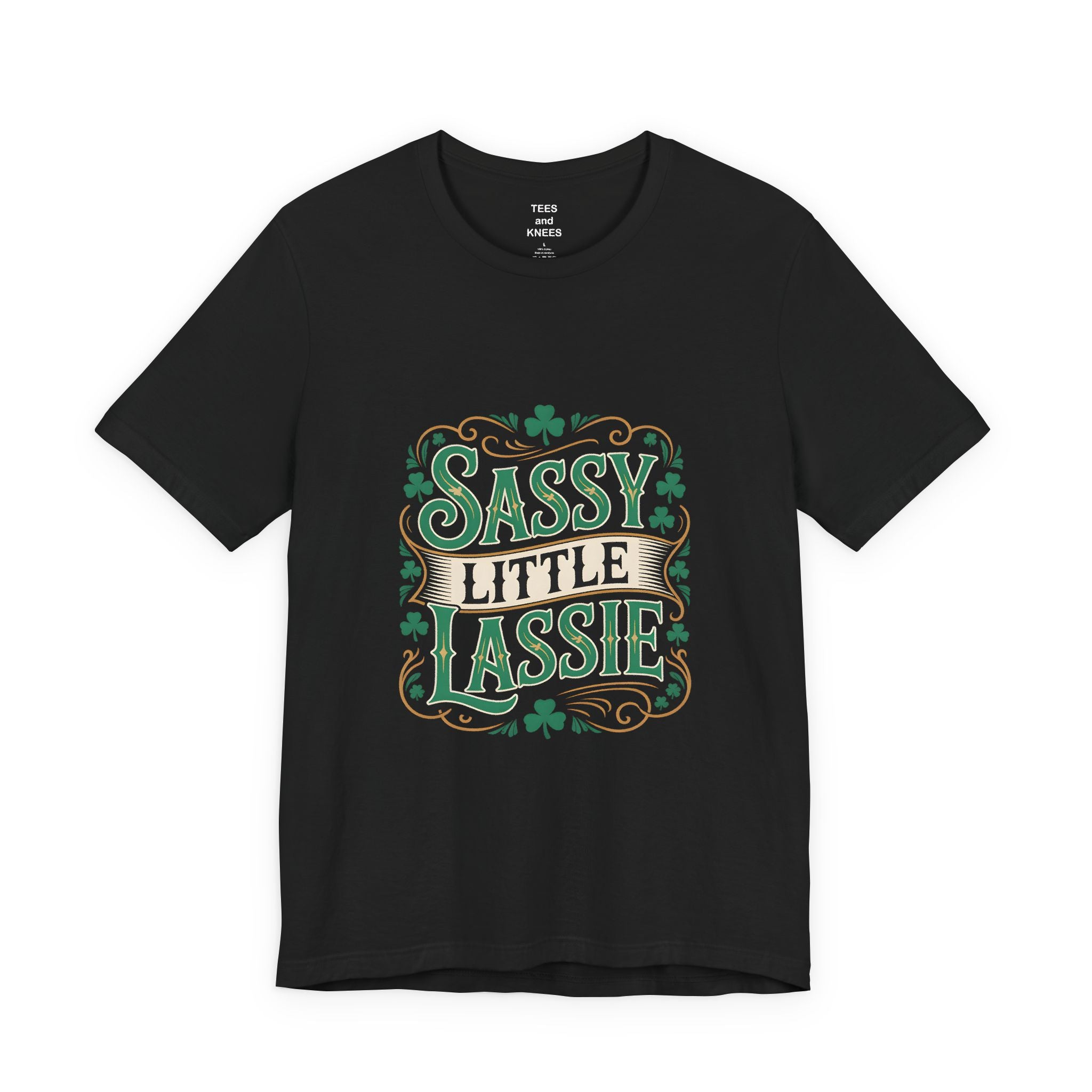Sassy Little Lassie Tee | St. Patrick's Day shamrock typography