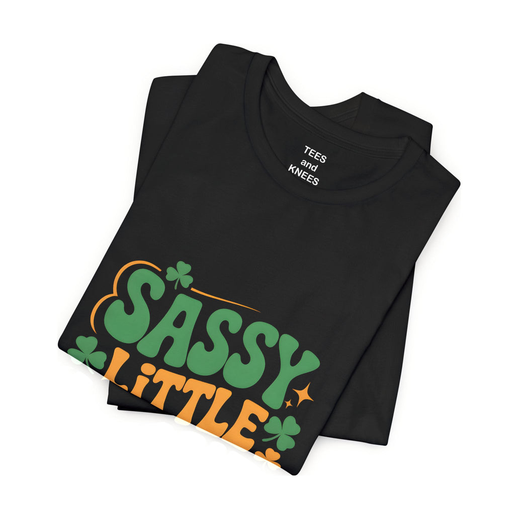 Sassy Little Lassie T-Shirt | St. Patrick's Day Shamrock Typography