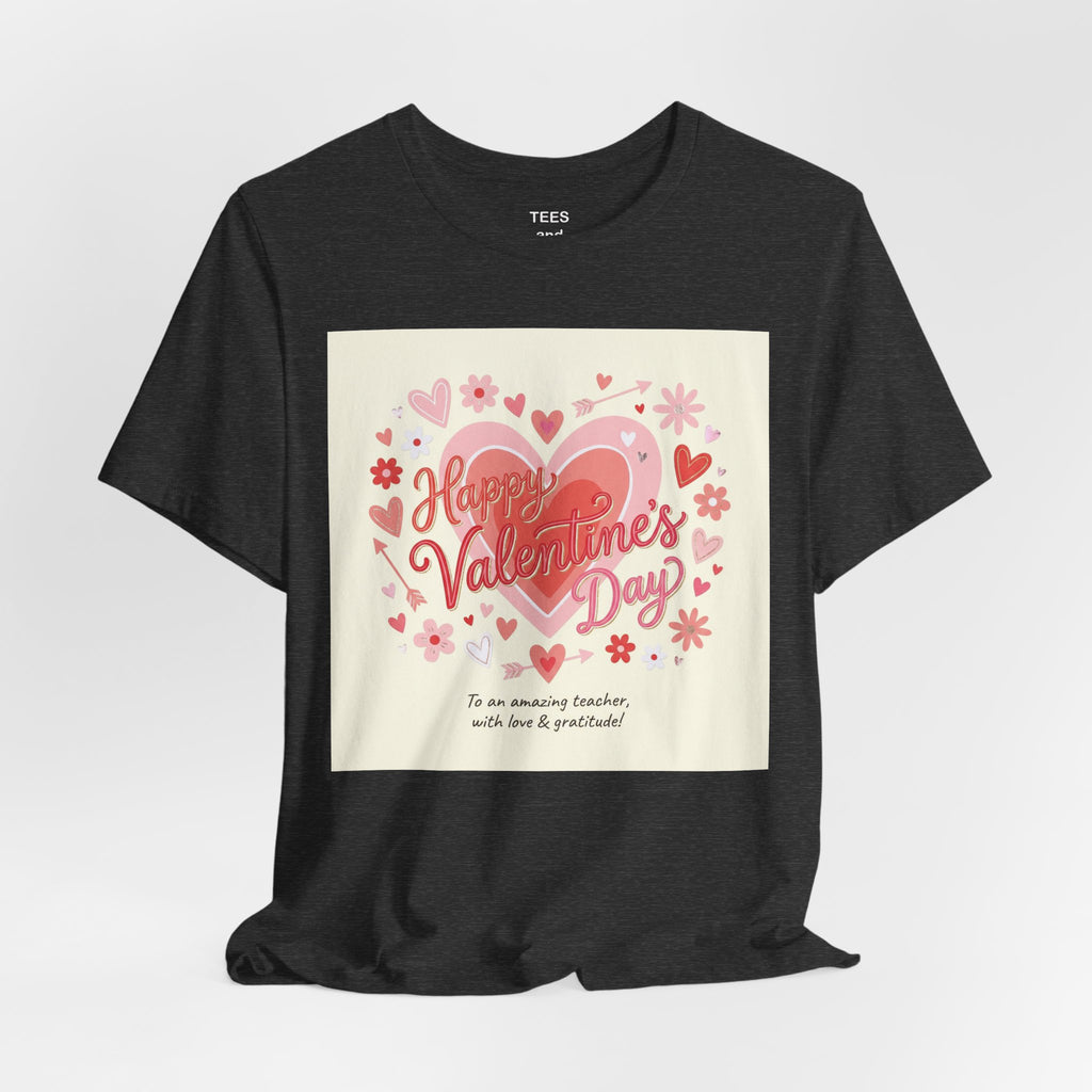 Valentine's Day Heart Card Tee - "Happy Valentine's Day" Graphic T-Shirt