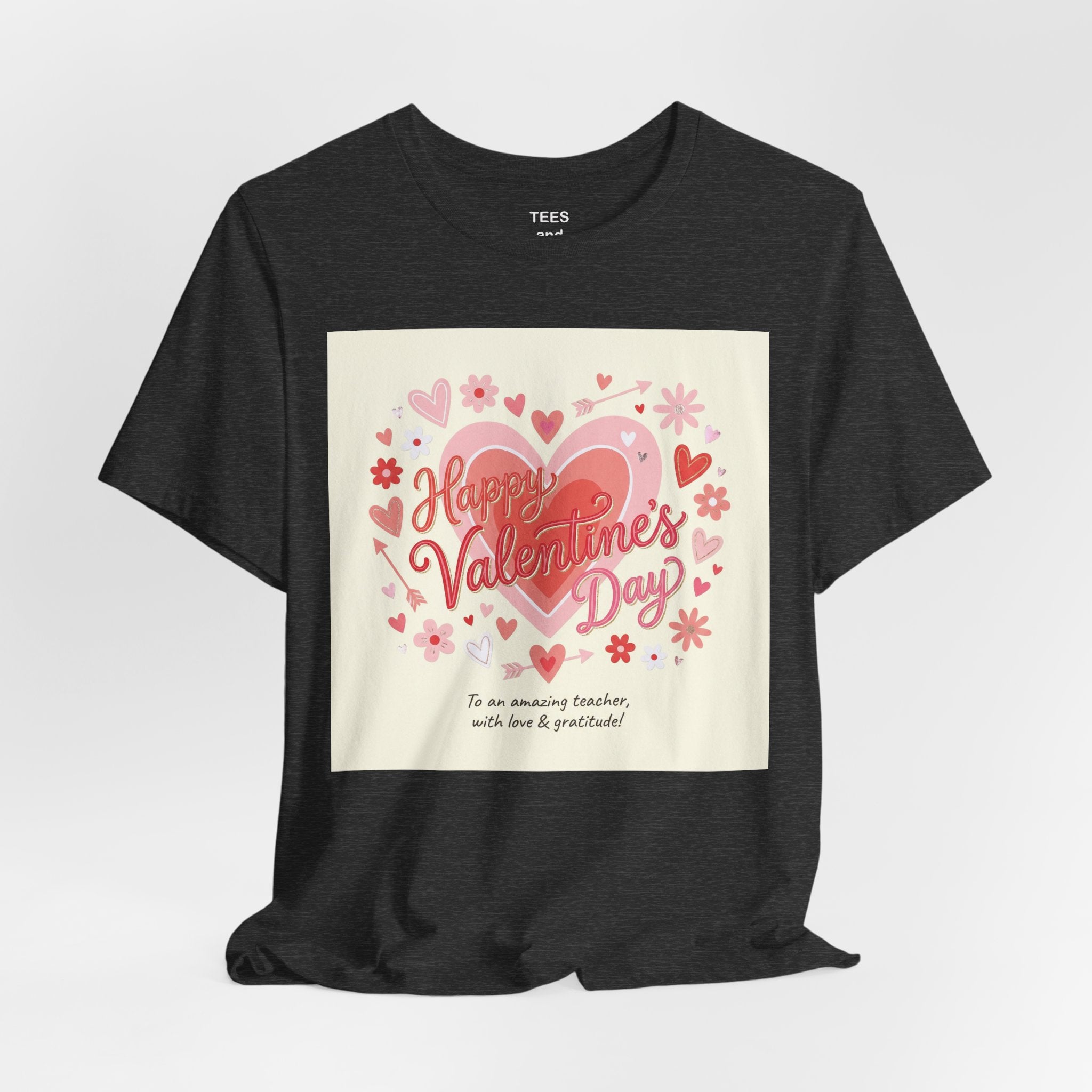 Valentine's Day Heart Card Tee - "Happy Valentine's Day" Graphic T-Shirt
