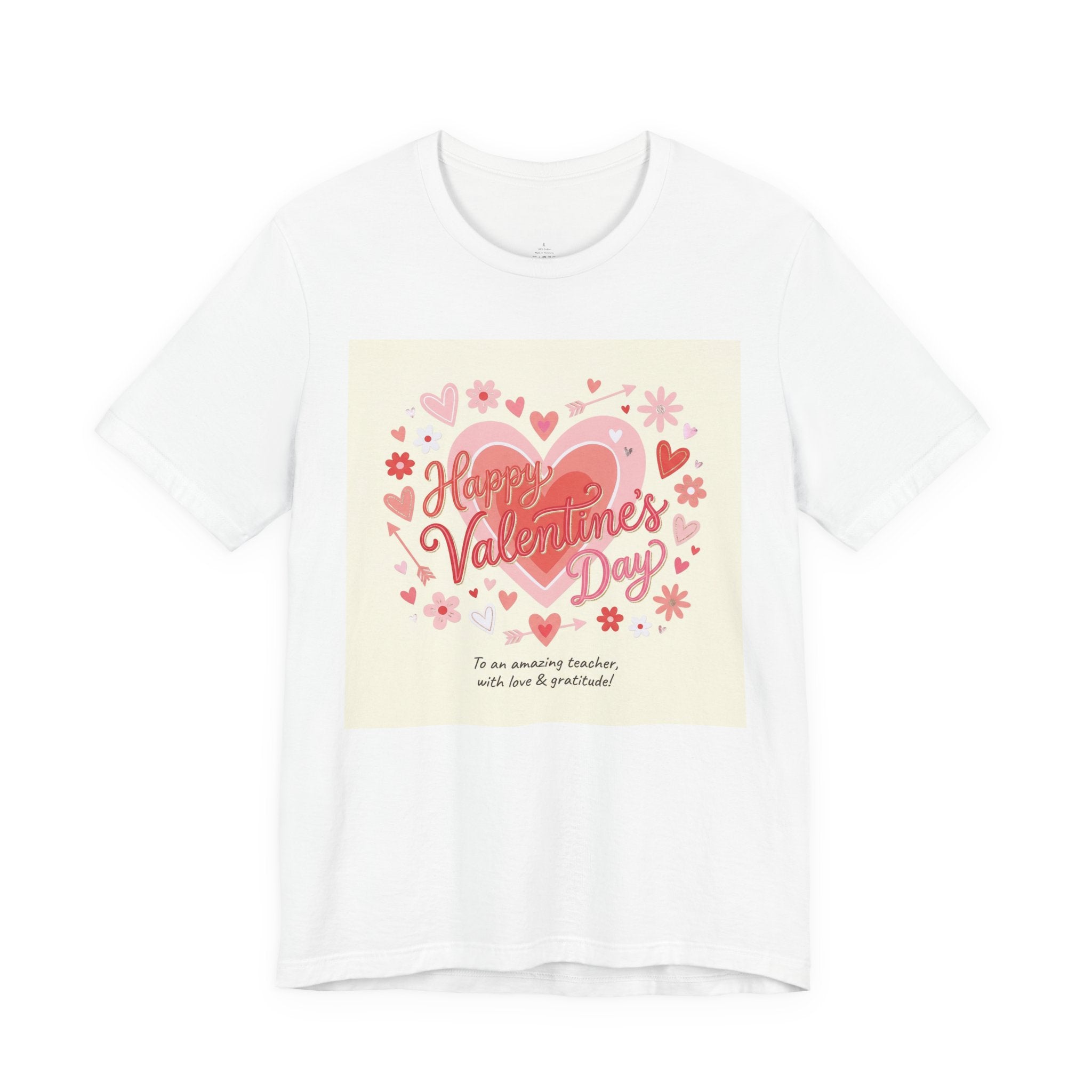 Valentine's Day Heart Card Tee - "Happy Valentine's Day" Graphic T-Shirt