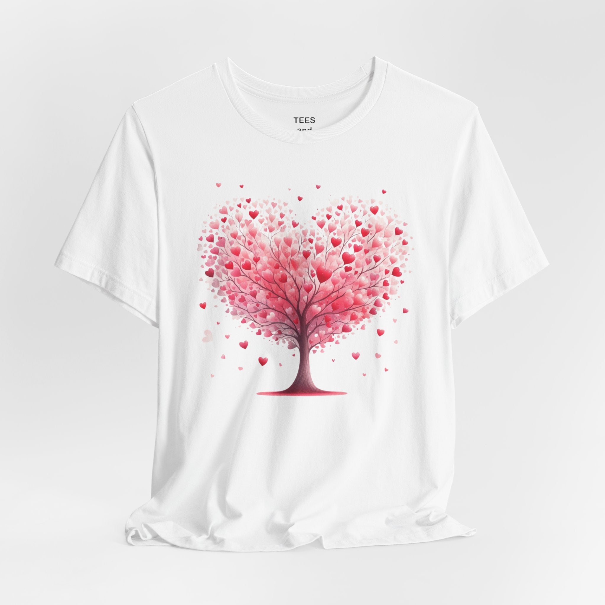 Heart Tree Tee | Pink Heart Tree Illustration, Valentines Shirt